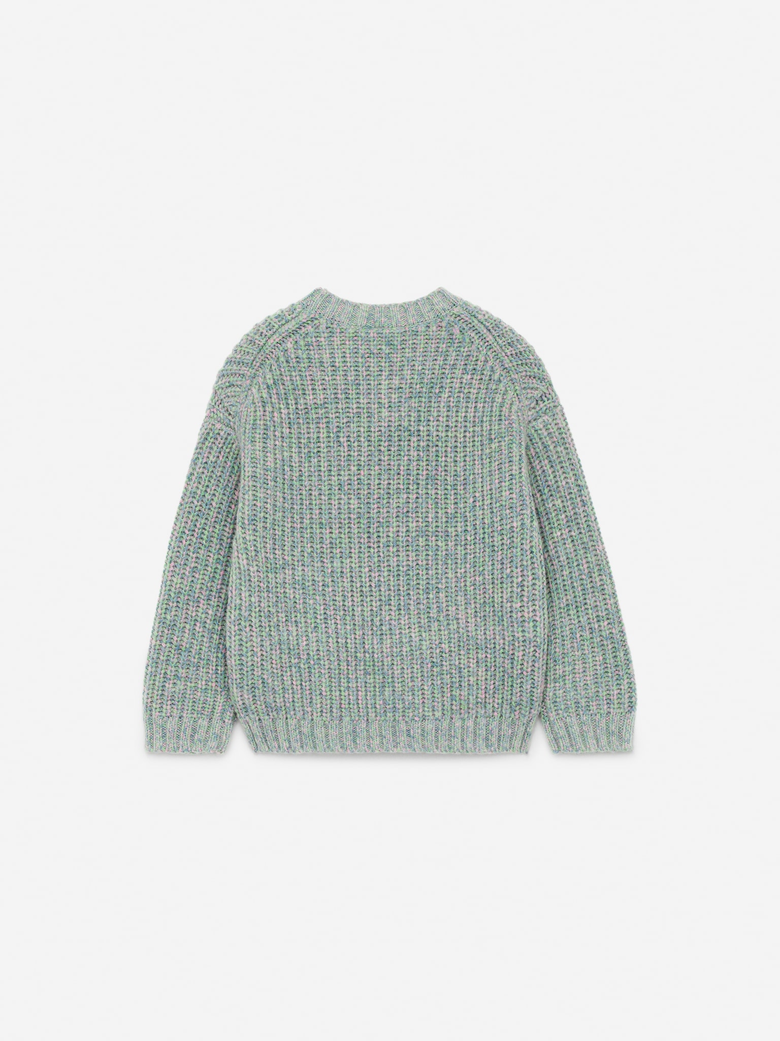 Pull en laine teint en pièce - Vert/Multicolore - 3