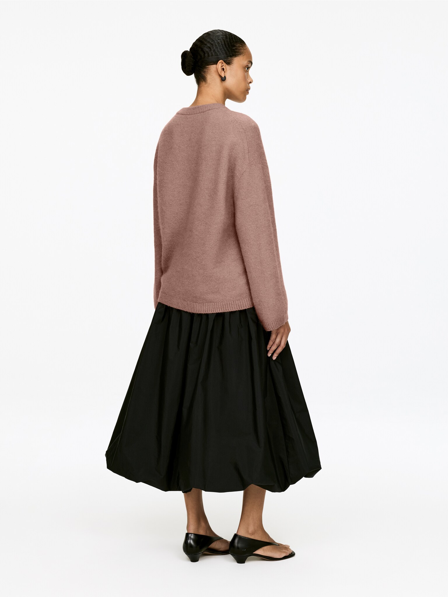 Pull en mélange de laine et d'alpaga - Rose poudré/Violet/Blanc cassé/Bordeaux foncé/Noir/Rouge/Beige - 4