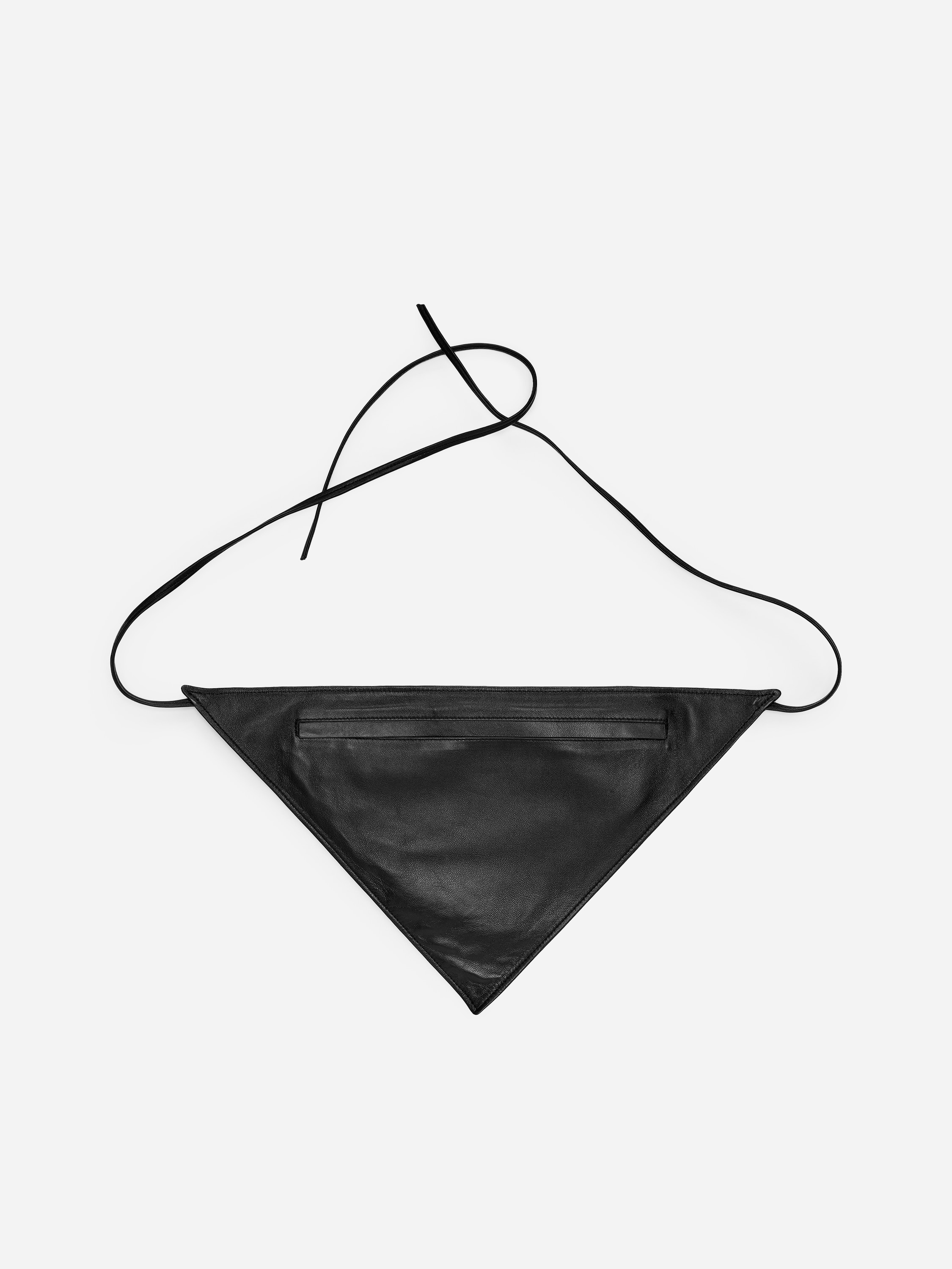Ceinture à triangle en cuir - Noir