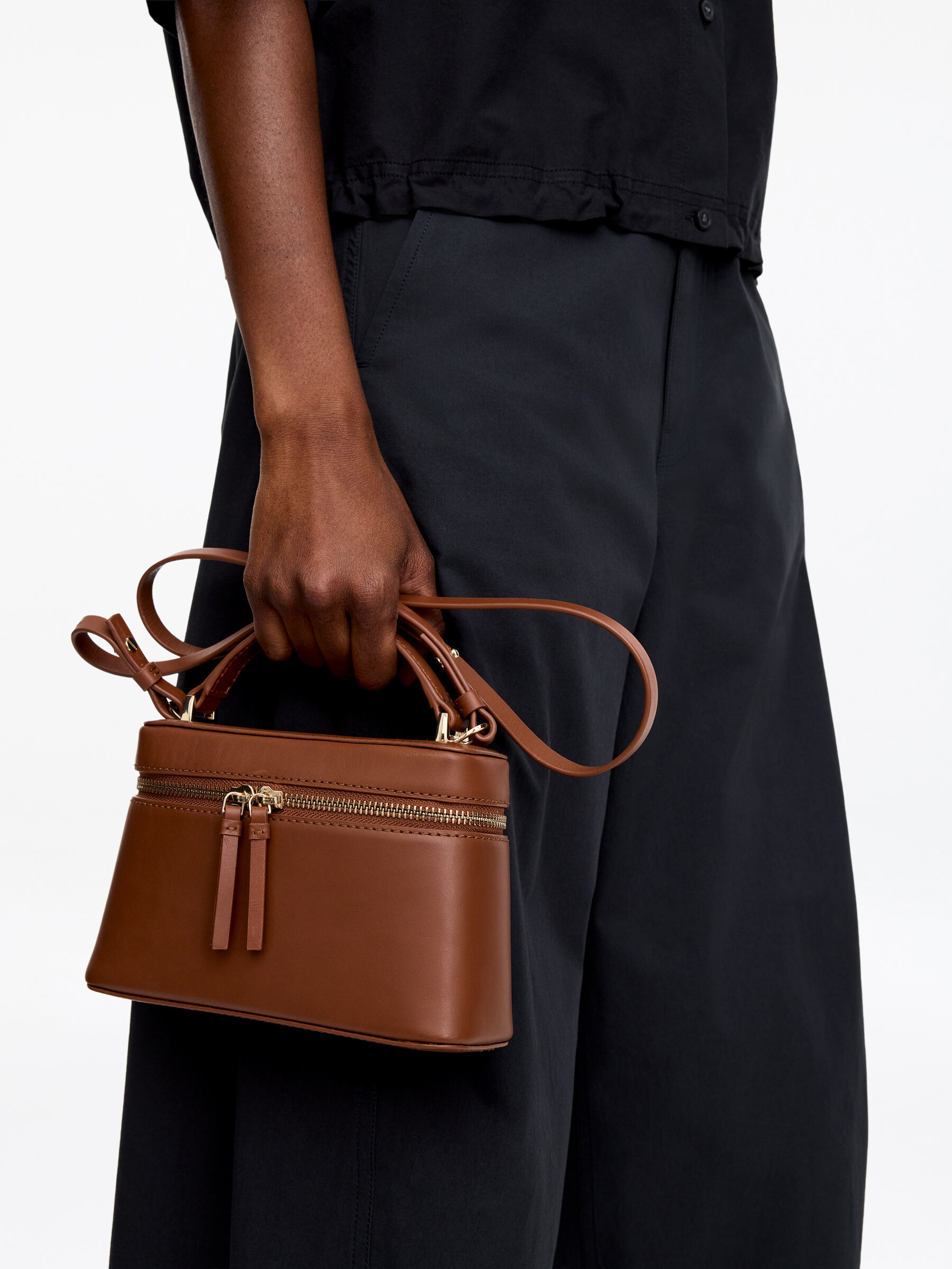 Borsa a tracolla in pelle-#876F58-19528