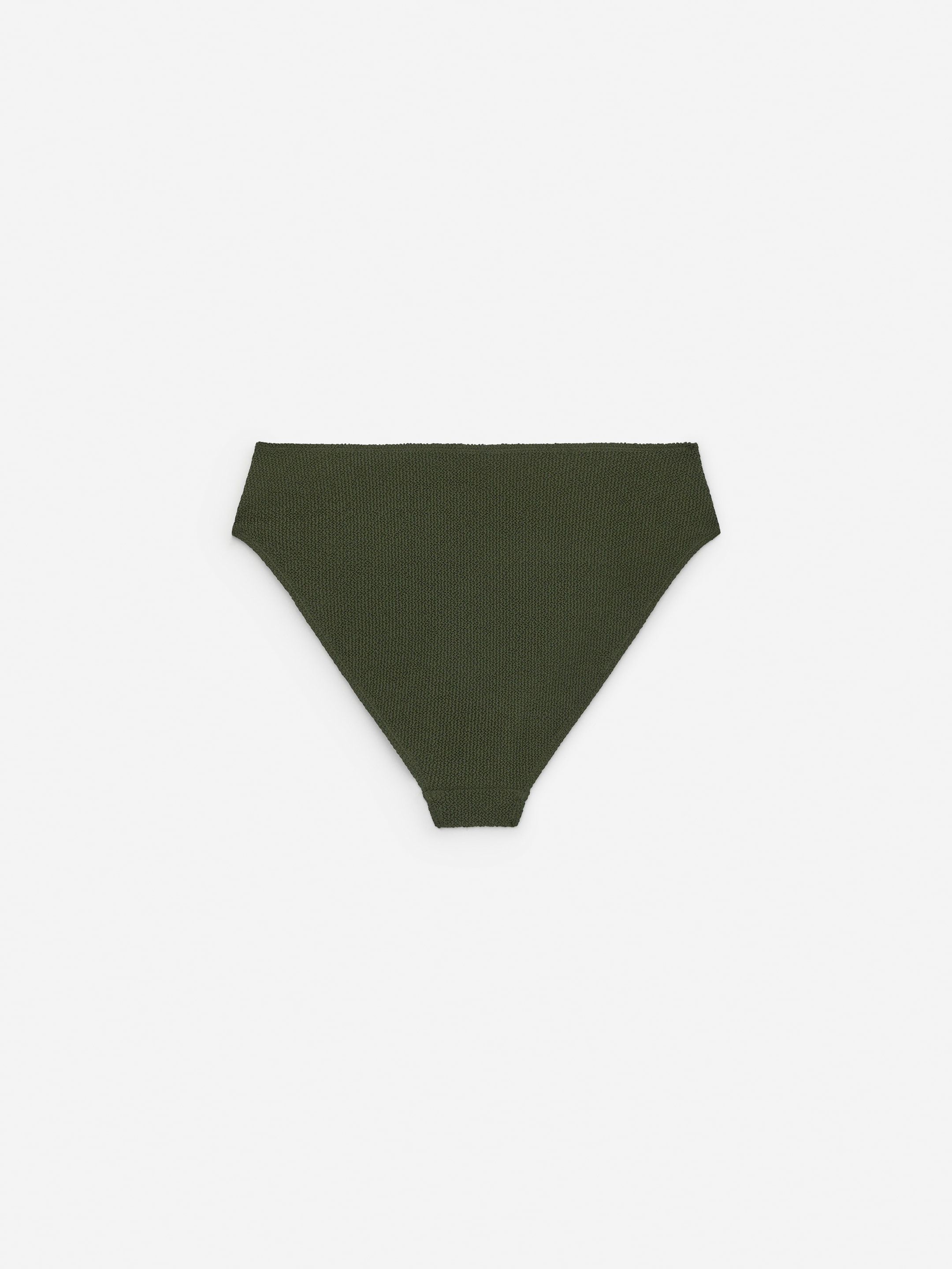 Mid Waist Crinkle Bikini Bottom - Dark Green - Regular fit - Women - StillMedia/DescriptiveStillLife - 1