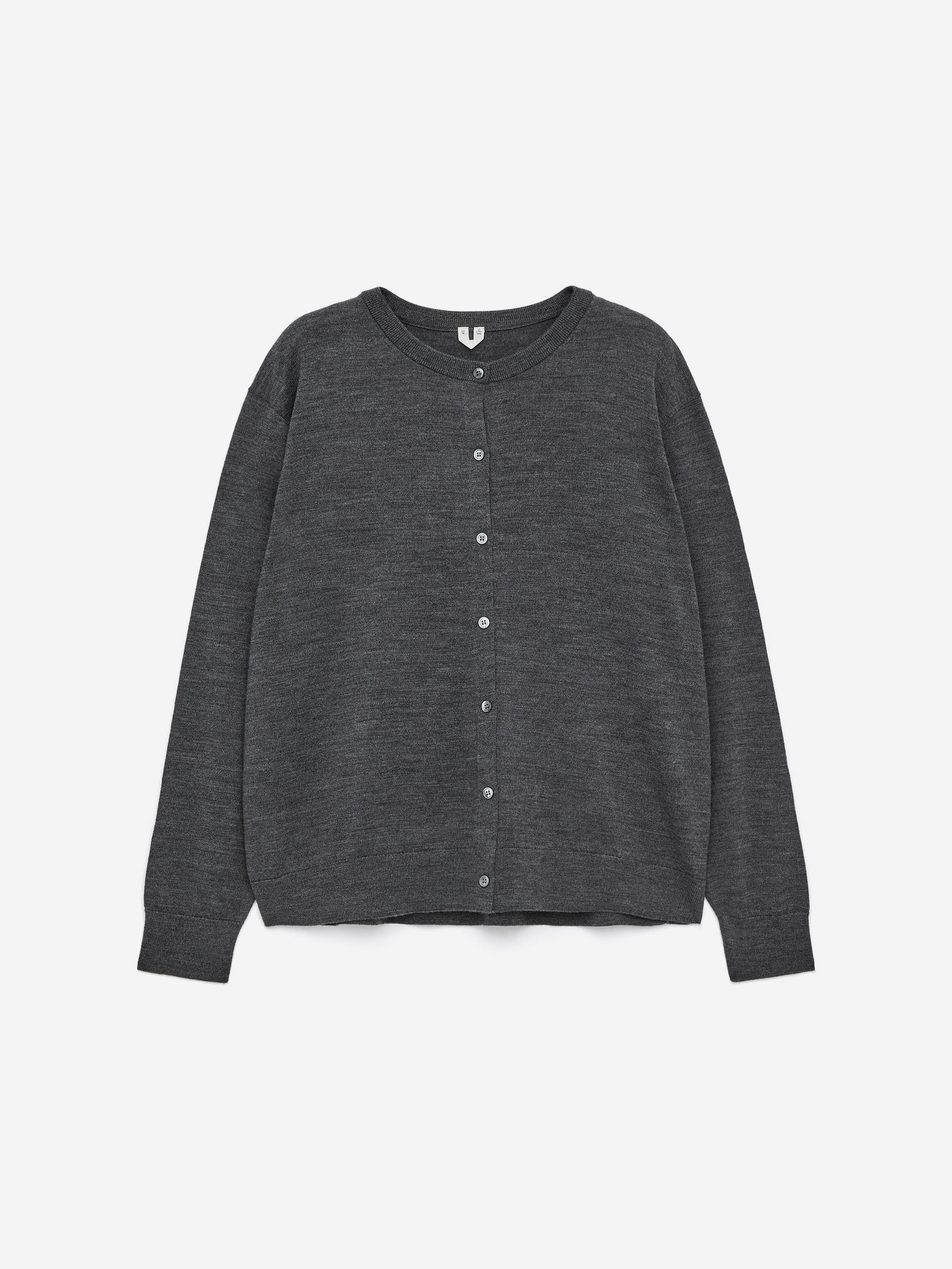 Merino Wool Cardigan-Grey-16614