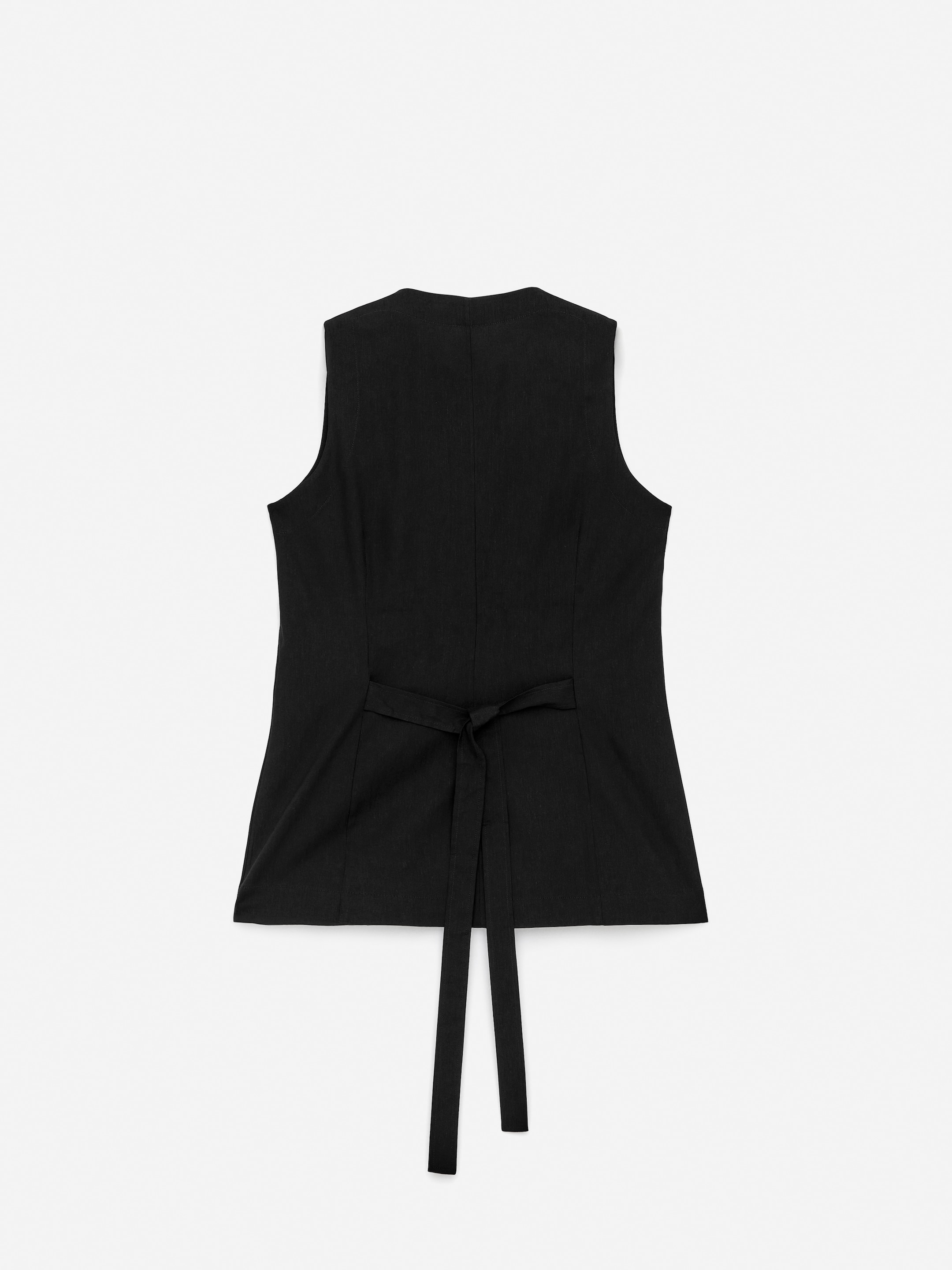 Linen-Blend Waistcoat - Black - Regular fit - Women - StillMedia/DescriptiveStillLife - 8
