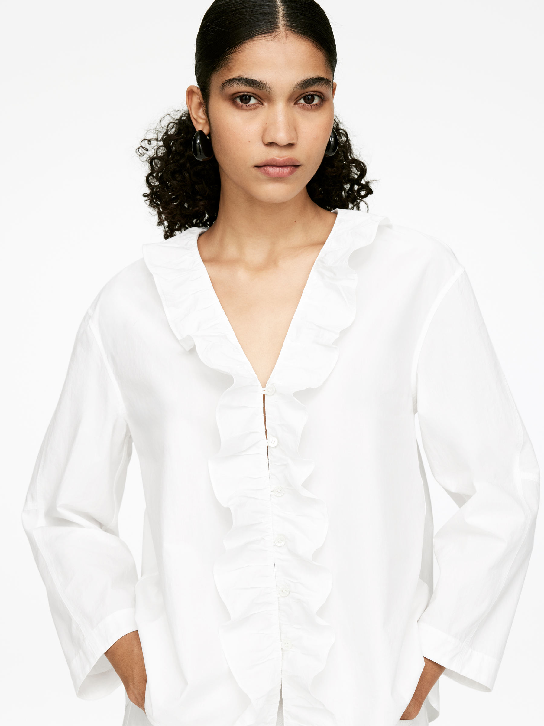 Frill Blouse - White - Regular fit - Women - StillMedia/Lookbook - 6