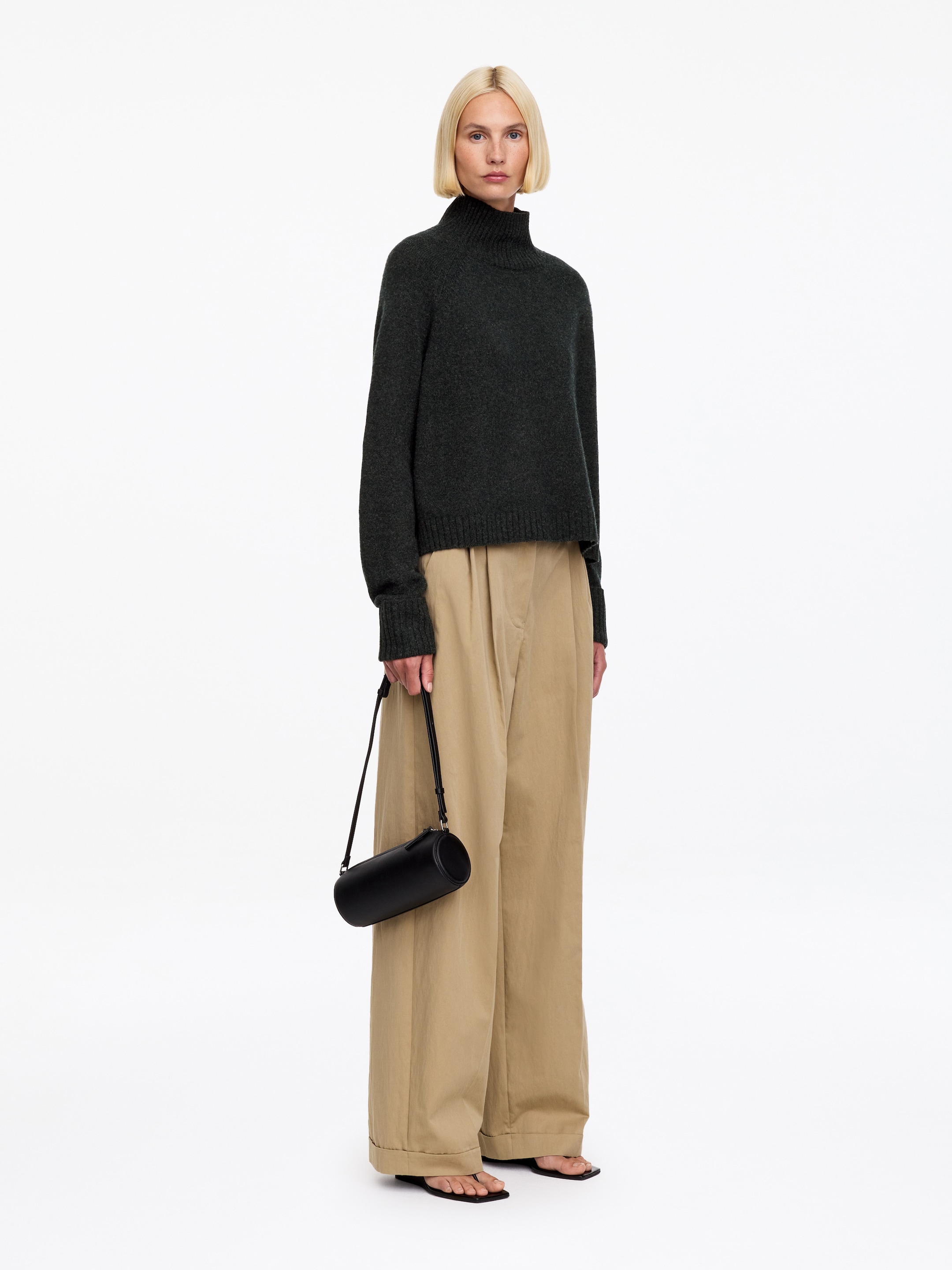 Roll-Neck Wool Jumper - Dark Grey - Regular fit - women - StillMedia/Lookbook - 3