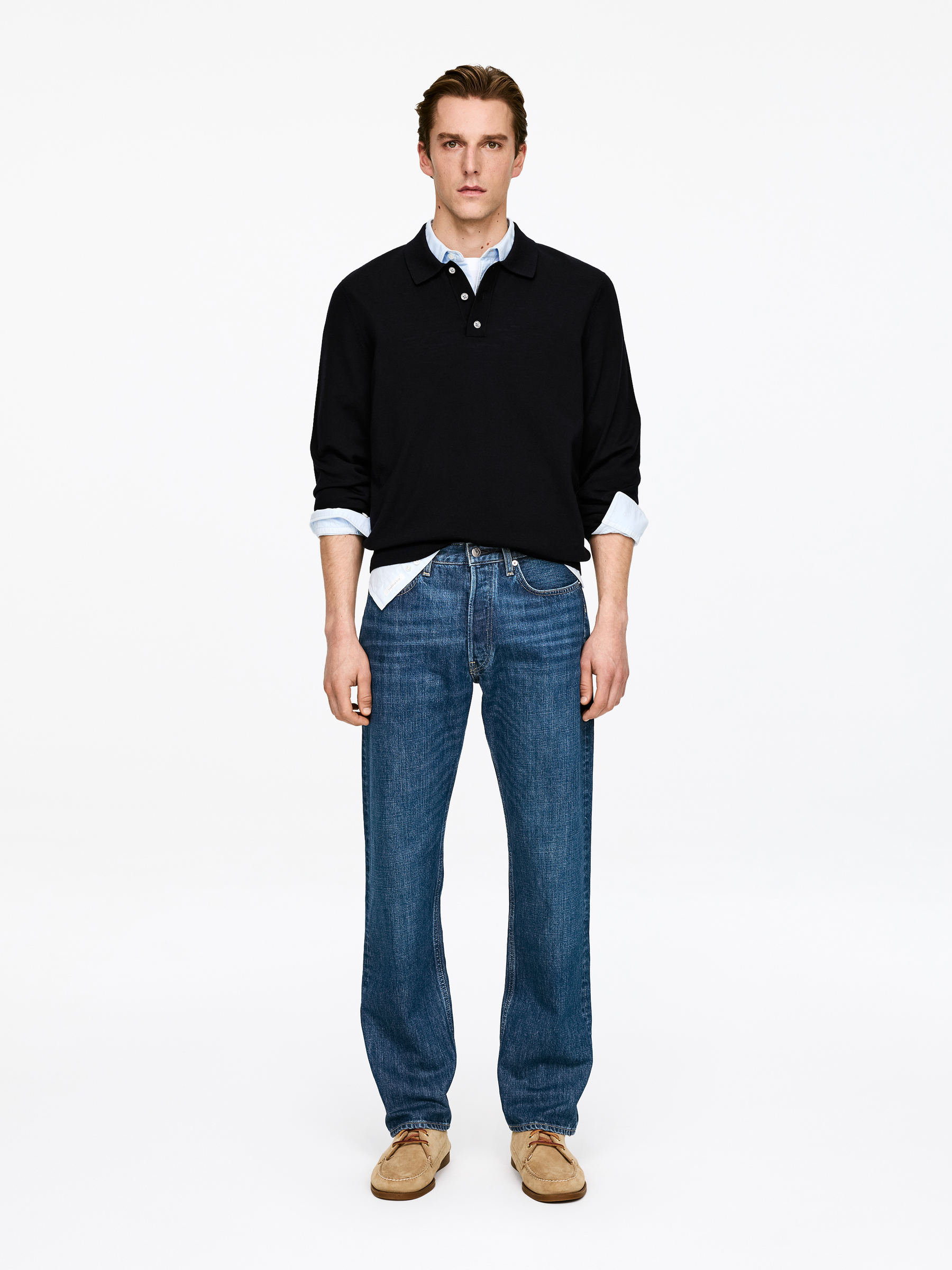 CLIFF Regular Straight Jeans-#3E64A7-17683
