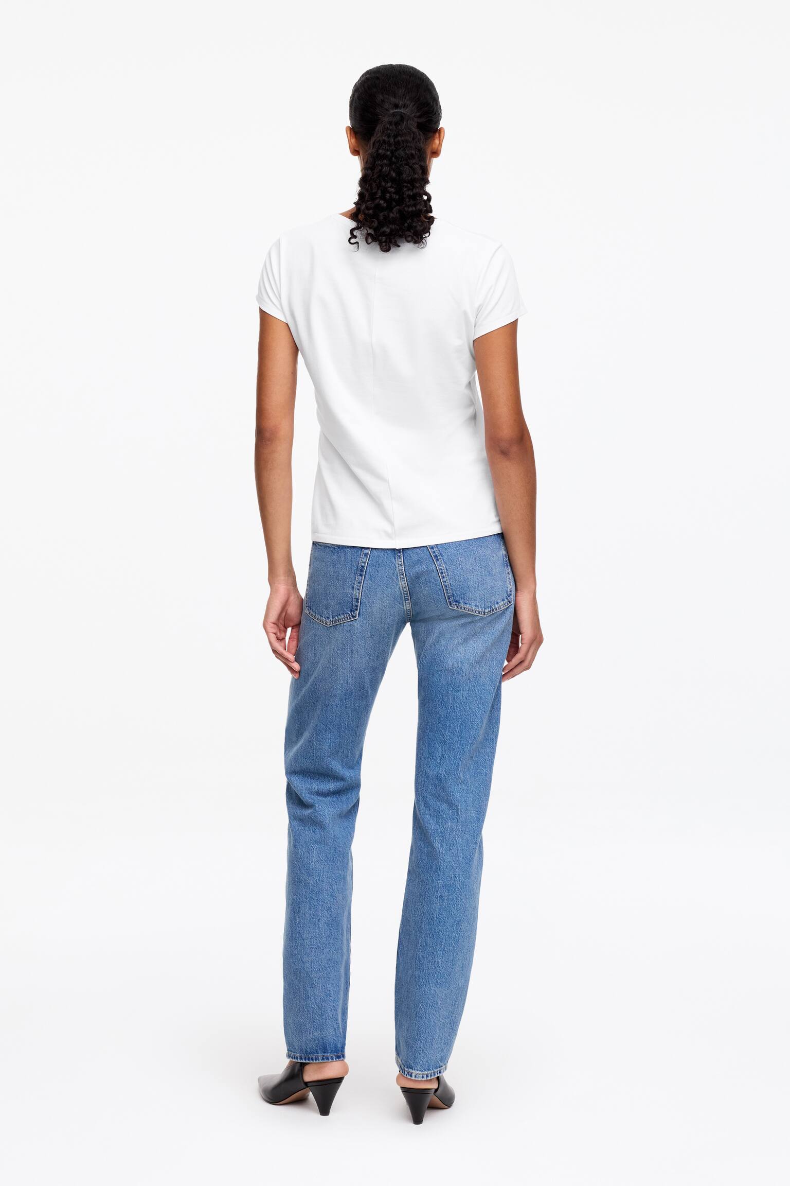 T-Shirt slim de manga curta - Branco/Preto/Vermelho - 5