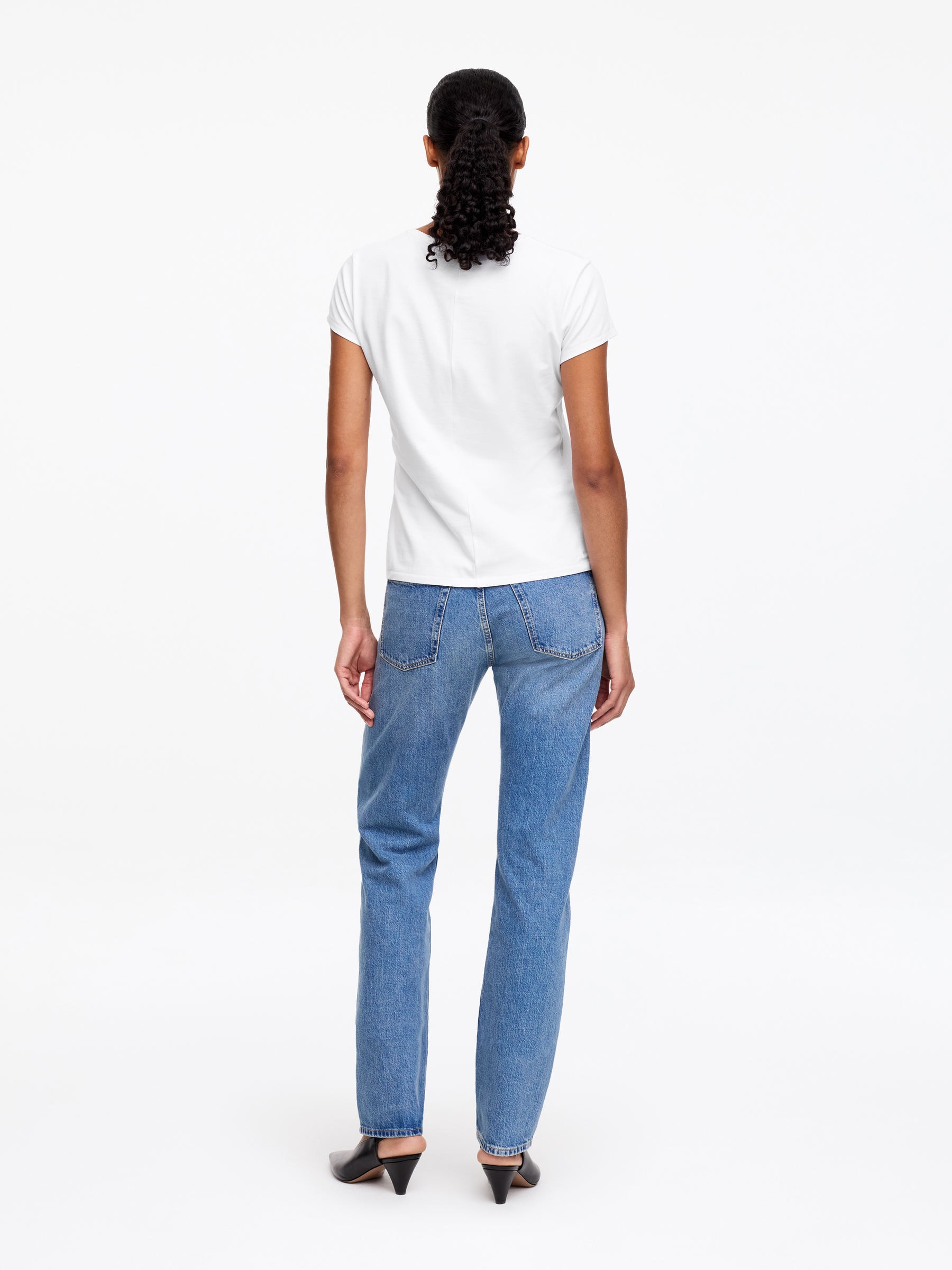 Slim Cap-Sleeve T-Shirt - White - Slim fit - Women - StillMedia/Lookbook - 3