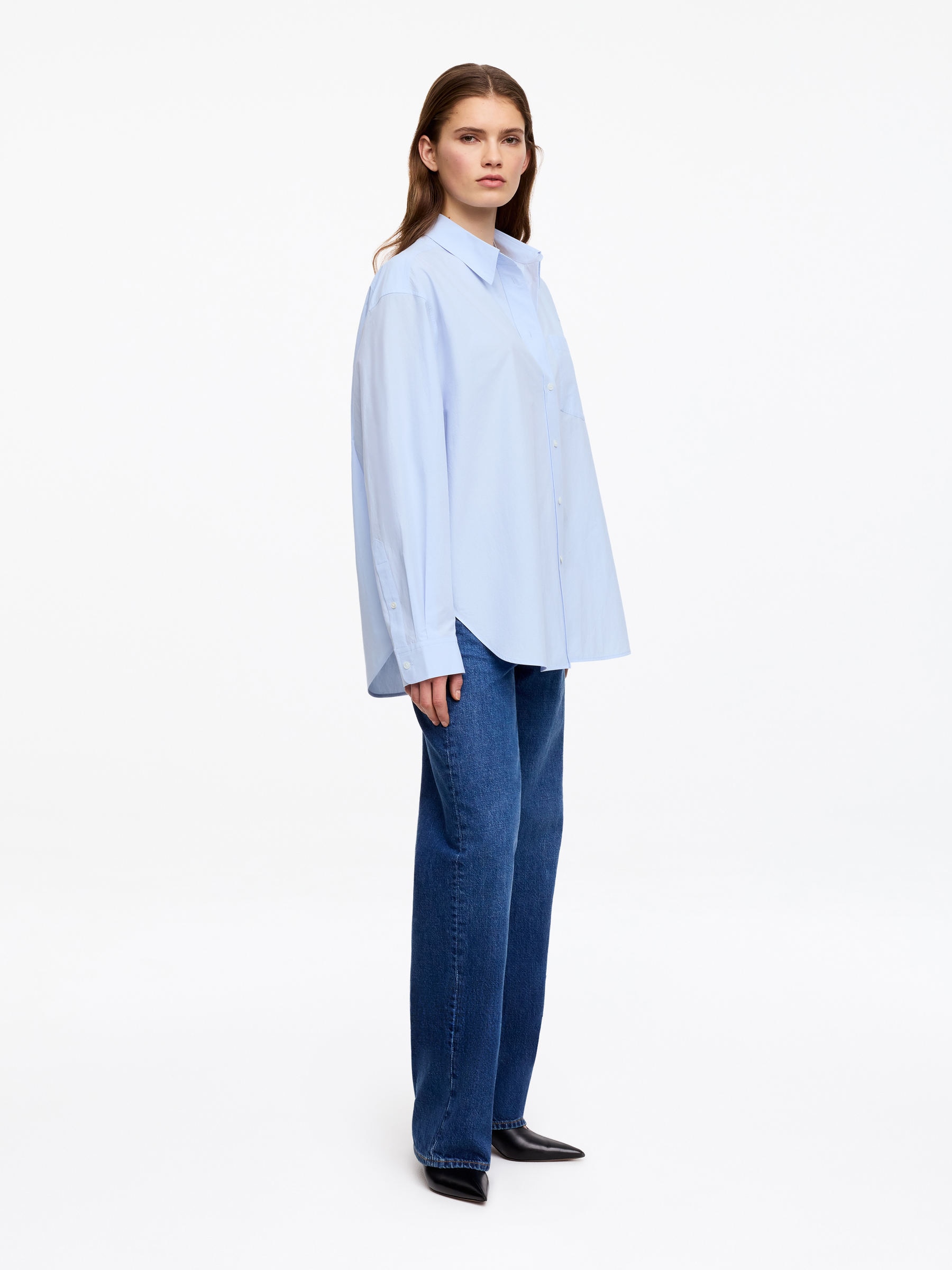 Cotton Shirt - Light Blue - Regular fit - Women - StillMedia/Lookbook - 4