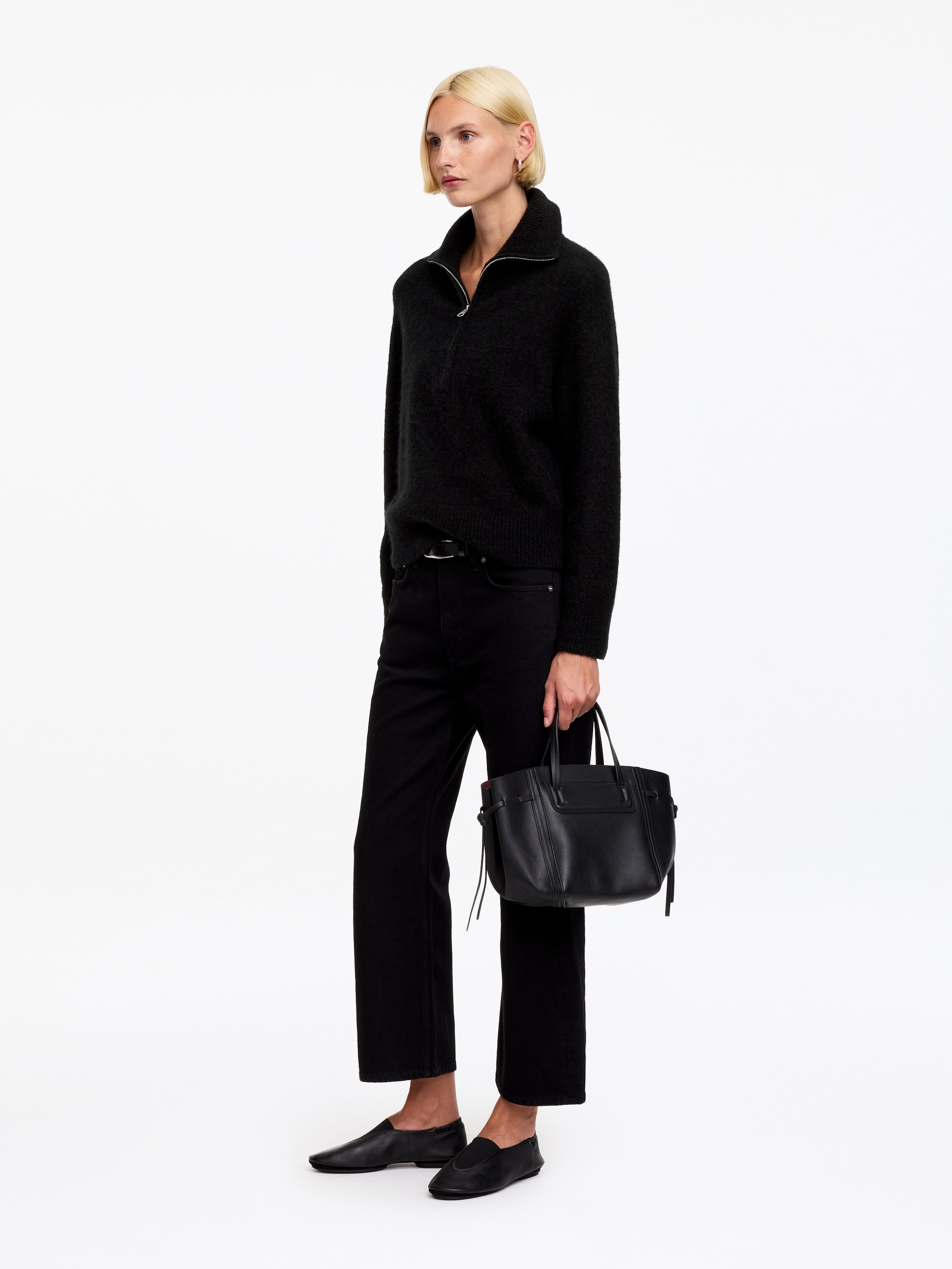 Pullover aus Alpakawollmischung mit Reißverschluss - Schwarz - Loose Fit - women - StillMedia/Lookbook - 3