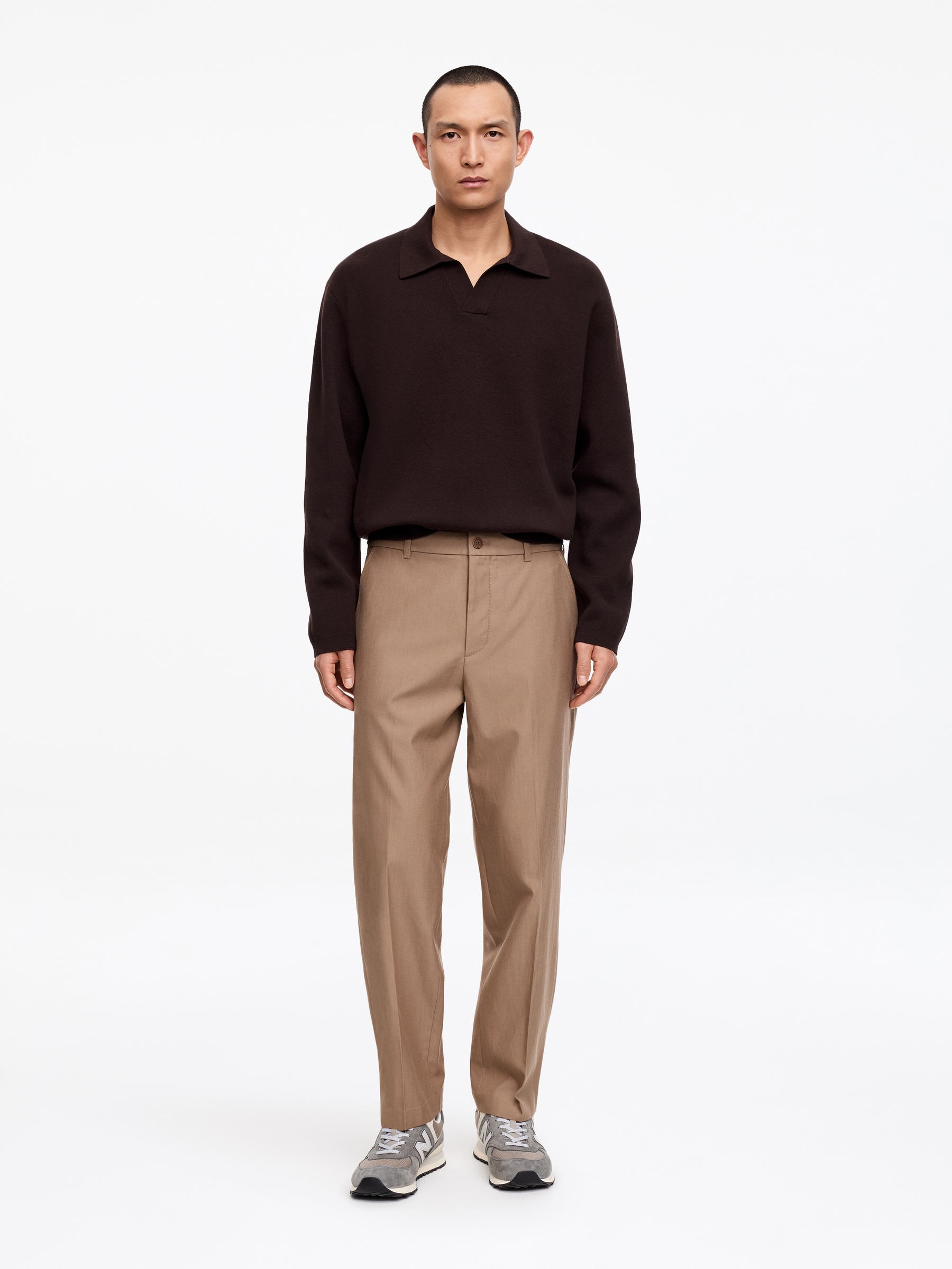 Hose aus Wollmischung-#6D4331-18157