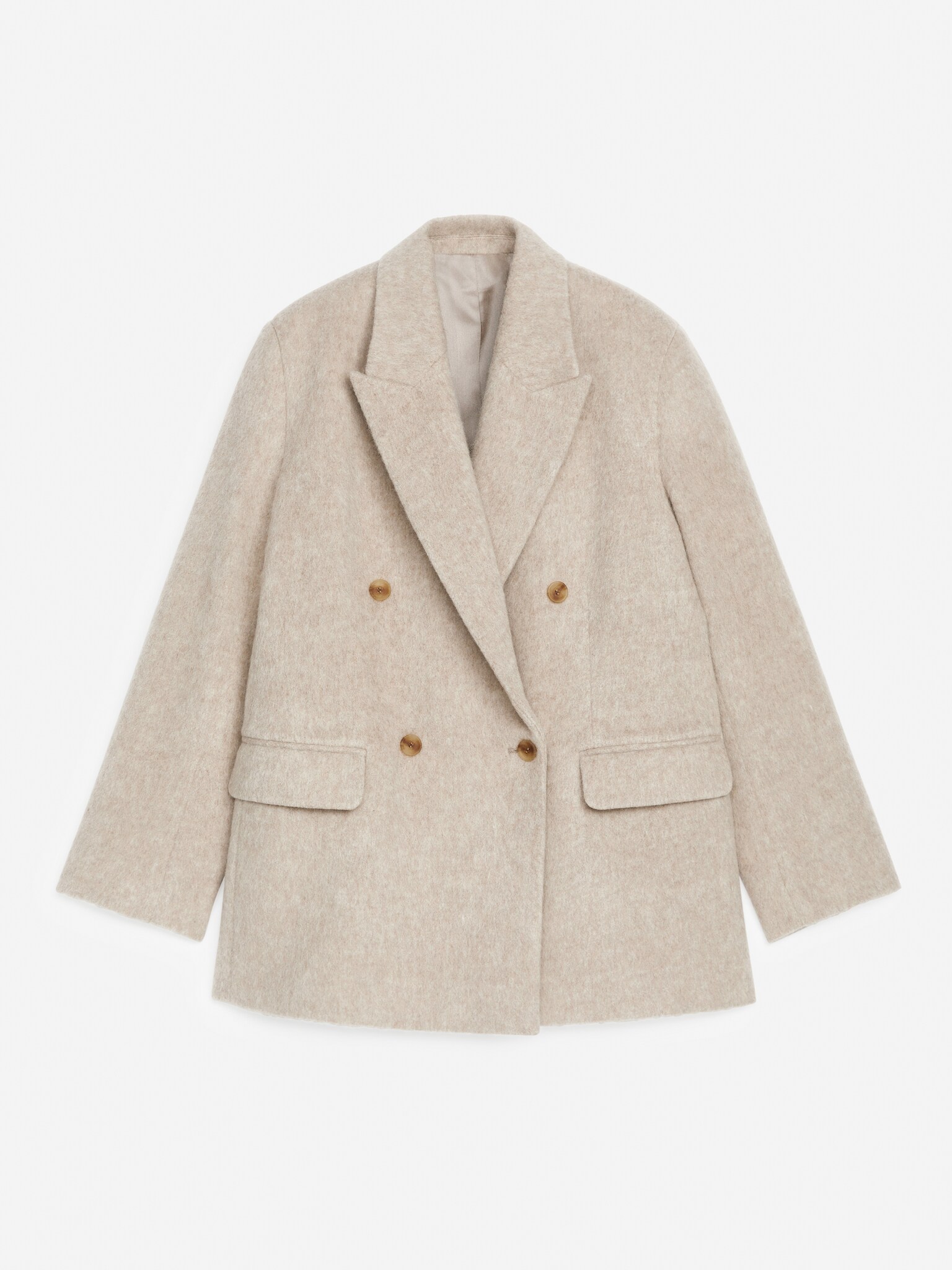 Gebürsteter Wollblazer - Helles Taupe