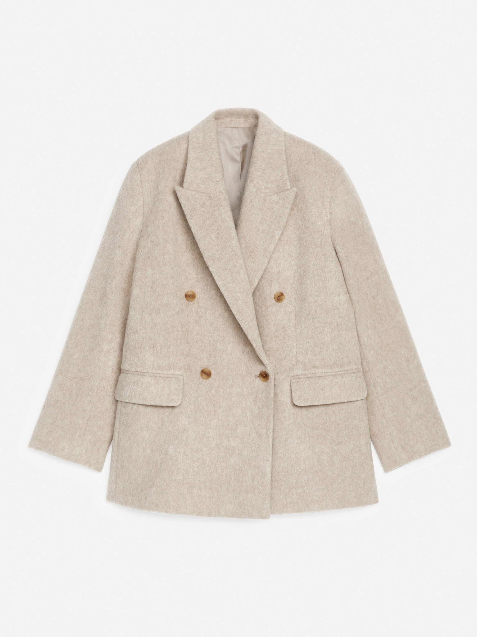 Gebürsteter Wollblazer - Helles Taupe
