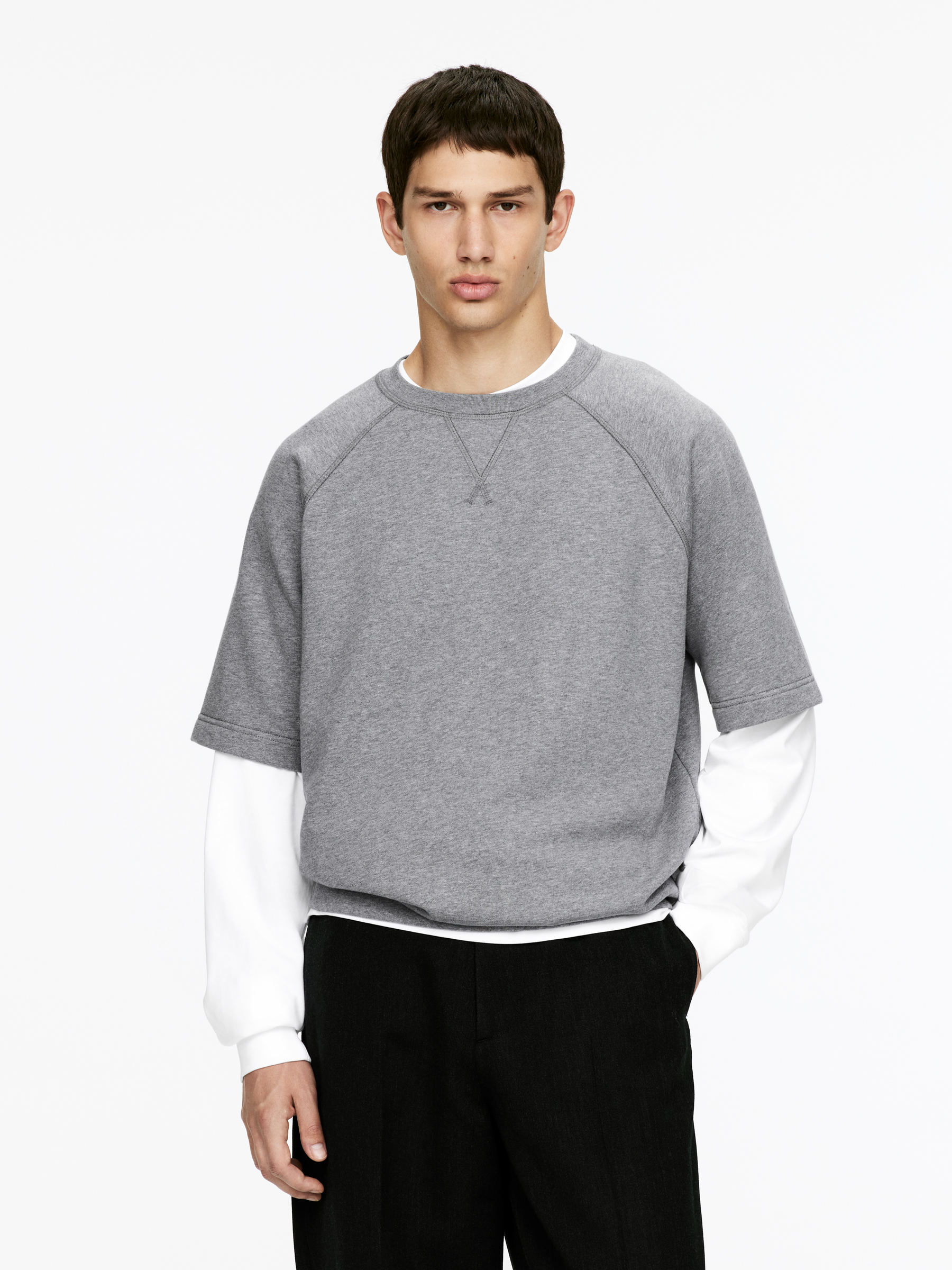 Short-Sleeve Sweatshirt-#666B75-15931