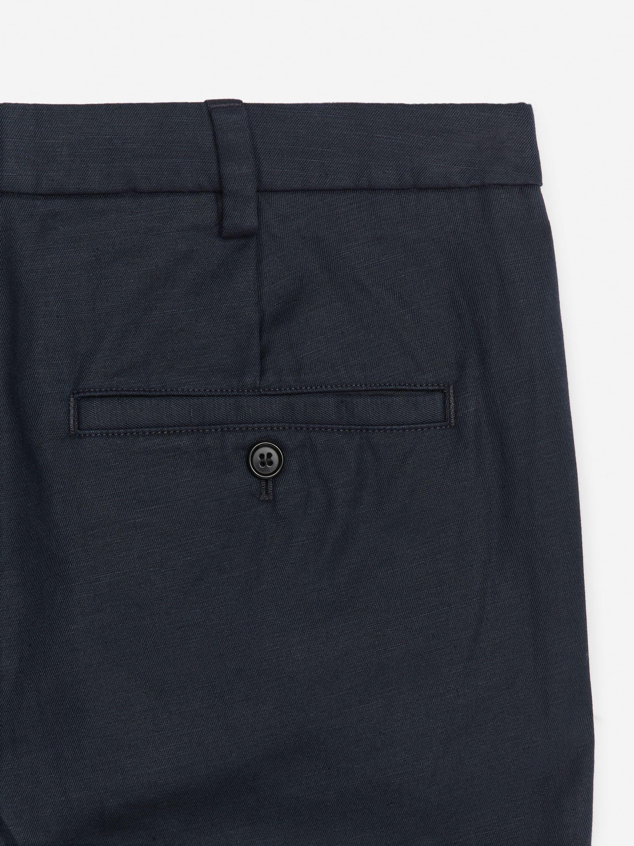 Pantalon classique 7/8 en coton et lin - Bleu foncé - Regular fit - Homme - StillMedia/DescriptiveDetail - 2