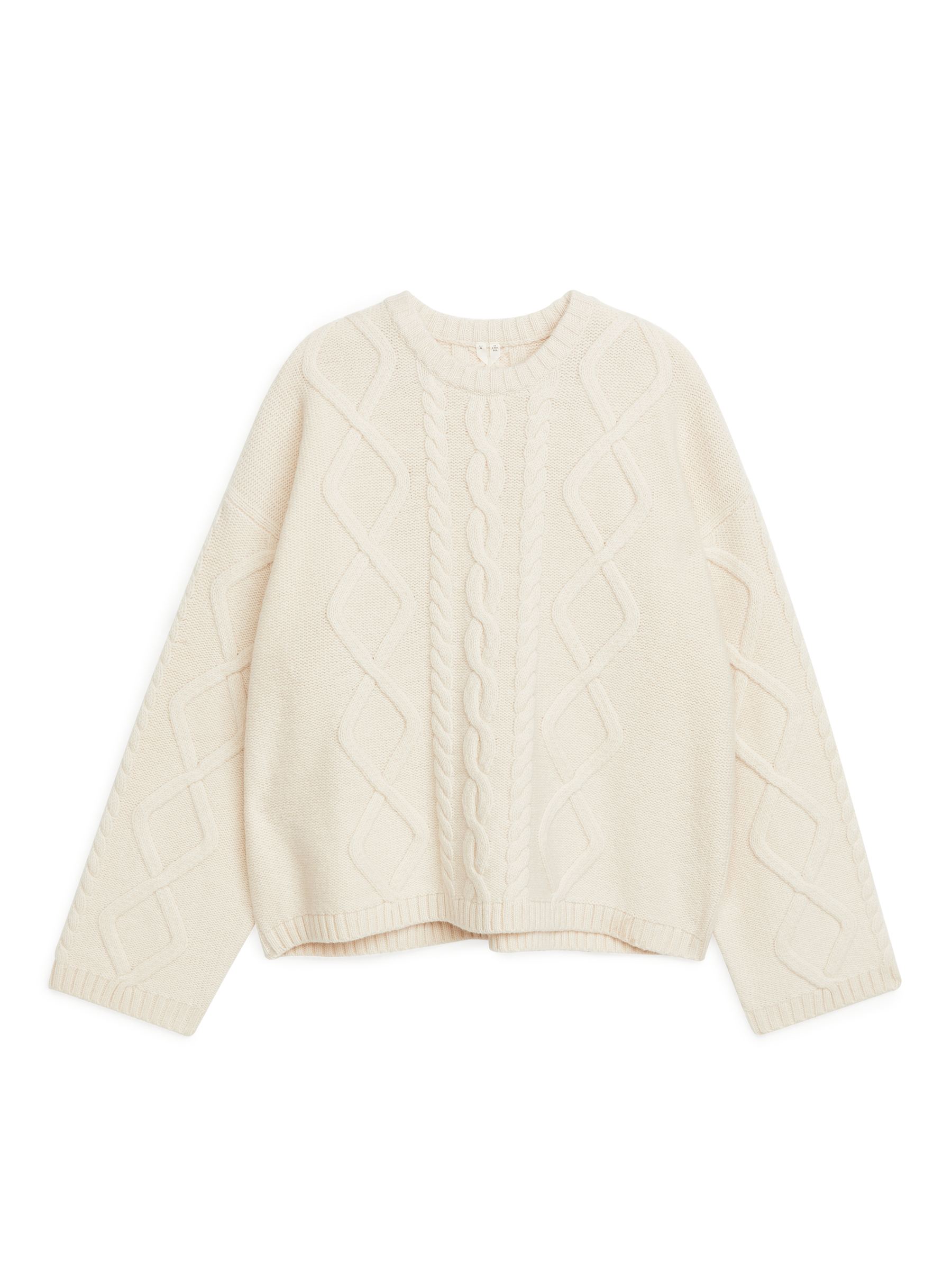 Strickpullover aus Wolle mit Zopfmuster - Cremeweiß - Loose Fit - Damen - StillMedia/DescriptiveStillLife - 1