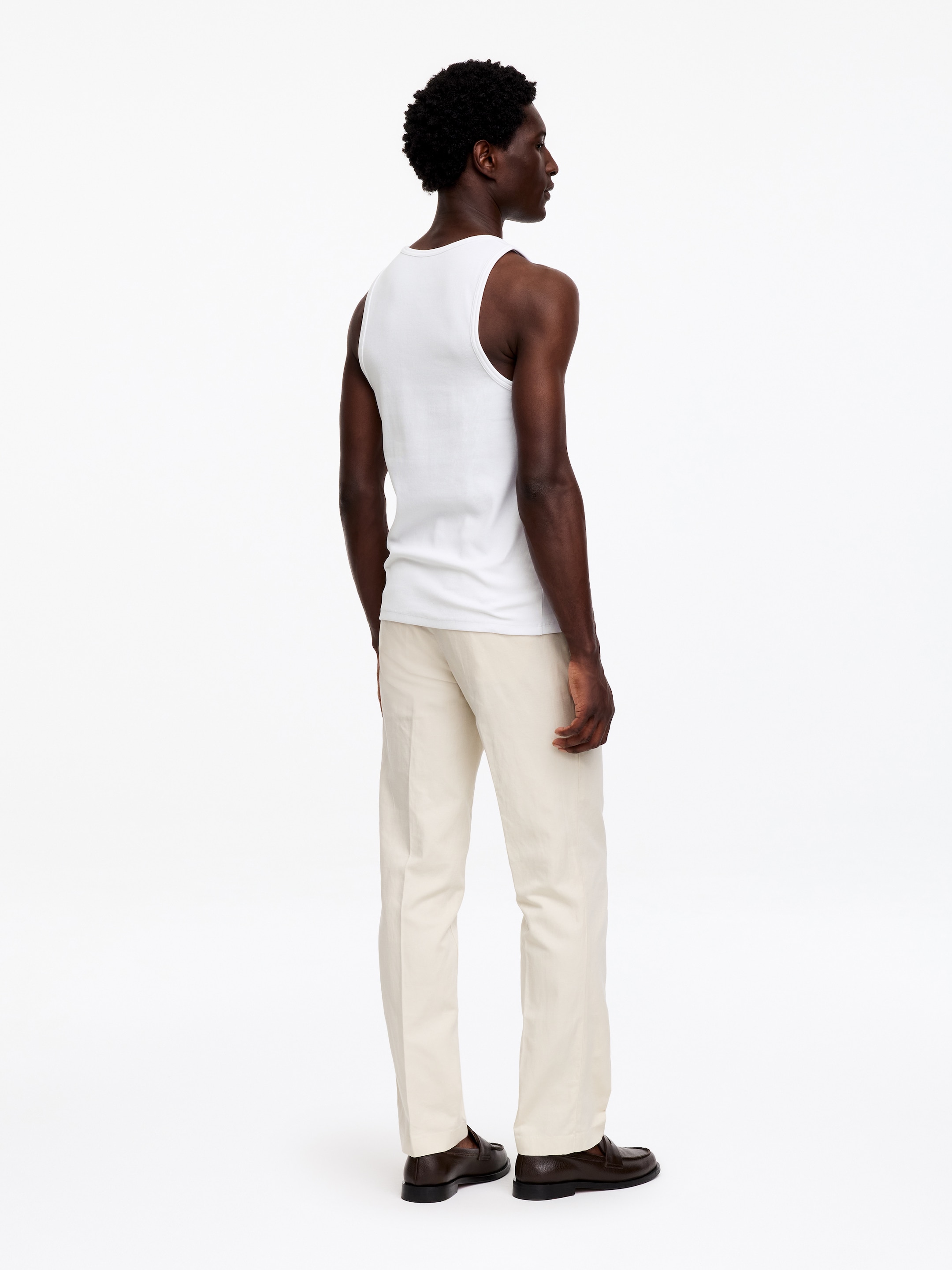 Ribbed Tank Top - White - Slim fit - Men - StillMedia/Lookbook - 3