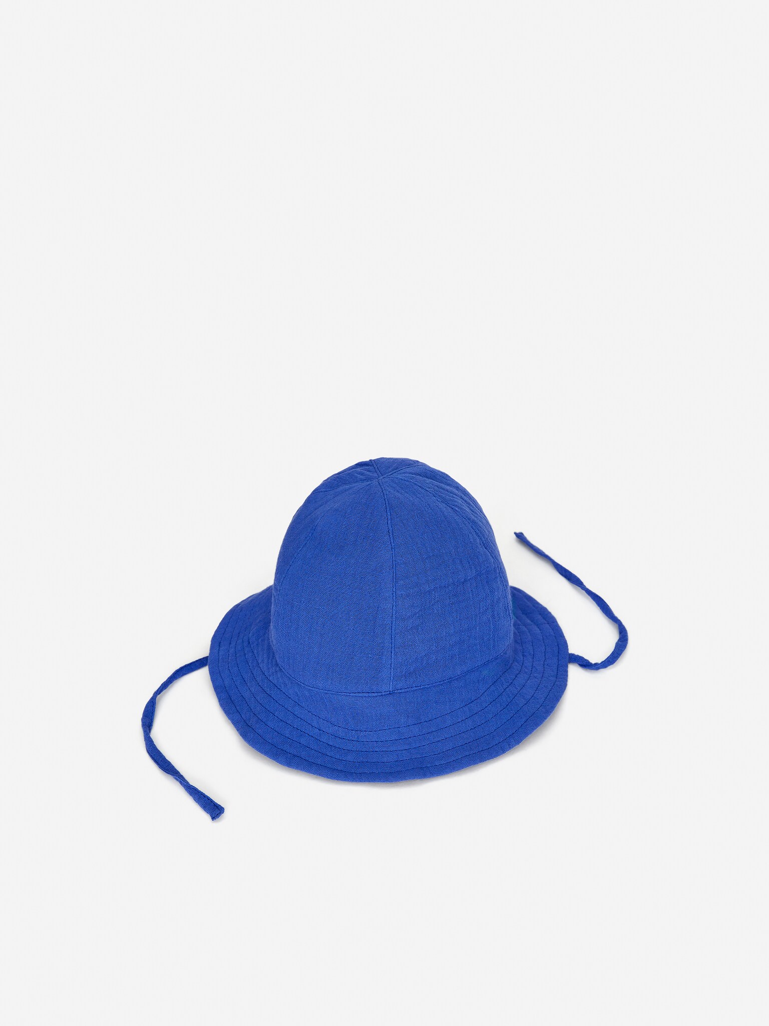 Chapeau en mousseline de coton - Bleu vif/Blanc cassé/Fleurs - 3