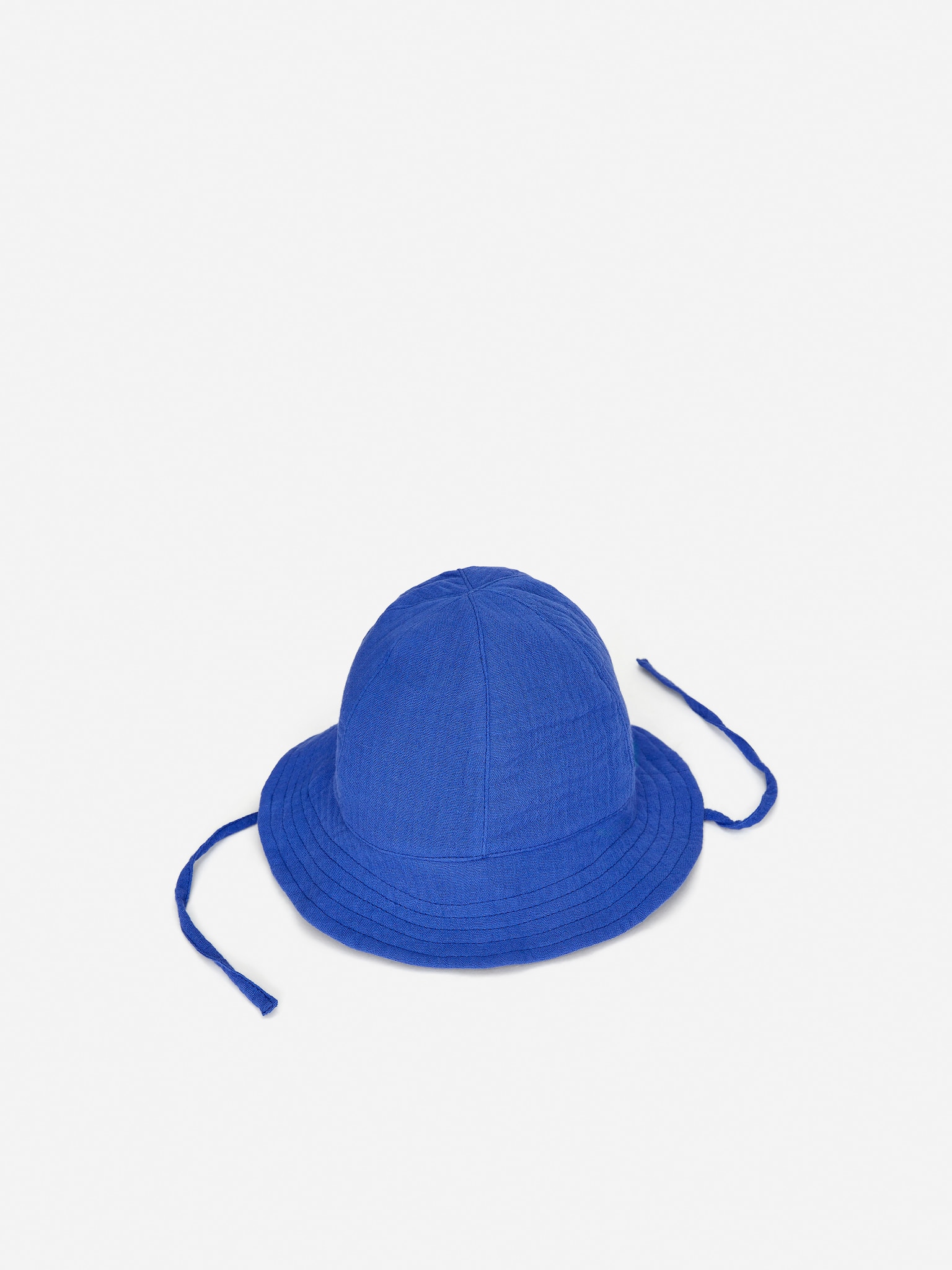 Chapeau en mousseline de coton - Bleu vif/Blanc cassé/Fleurs - 3