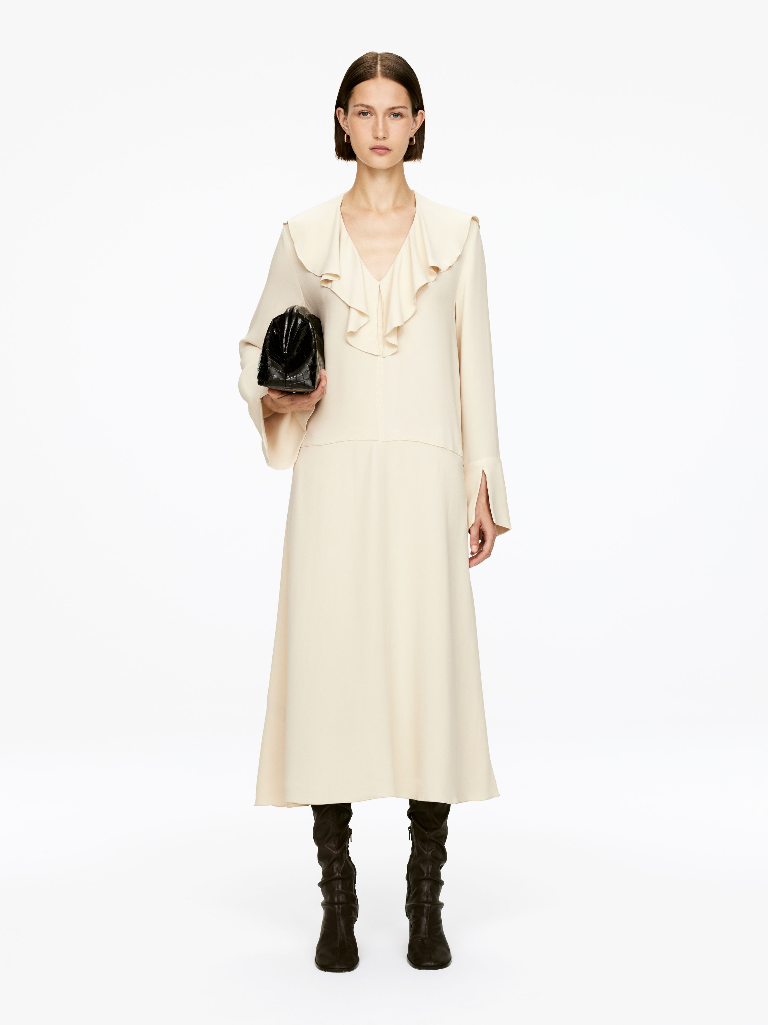 Frill-Neck Dress