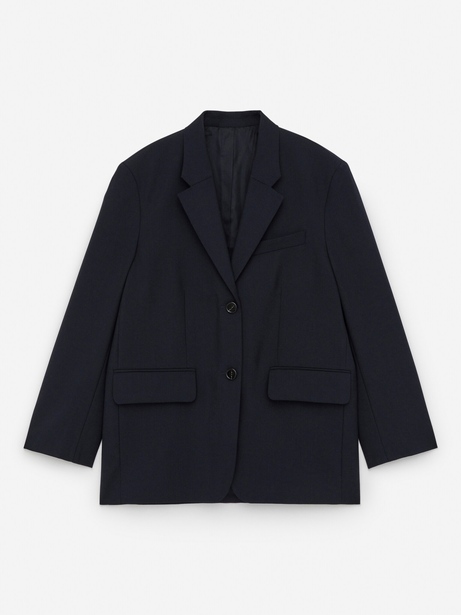 Blazer oversize en laine - Bleu foncé