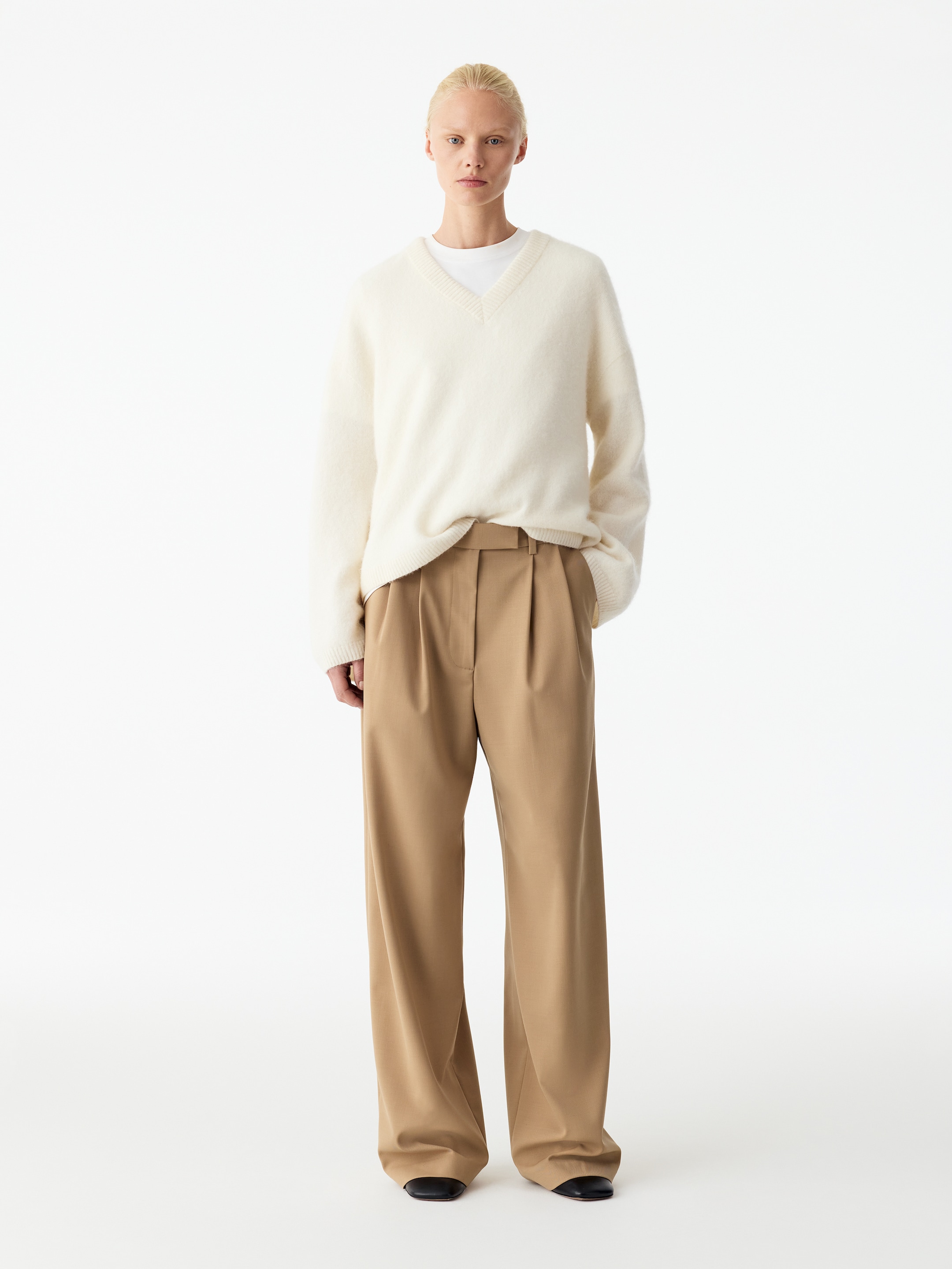Tailored Wool-Blend Trousers-#9C8B73-21019