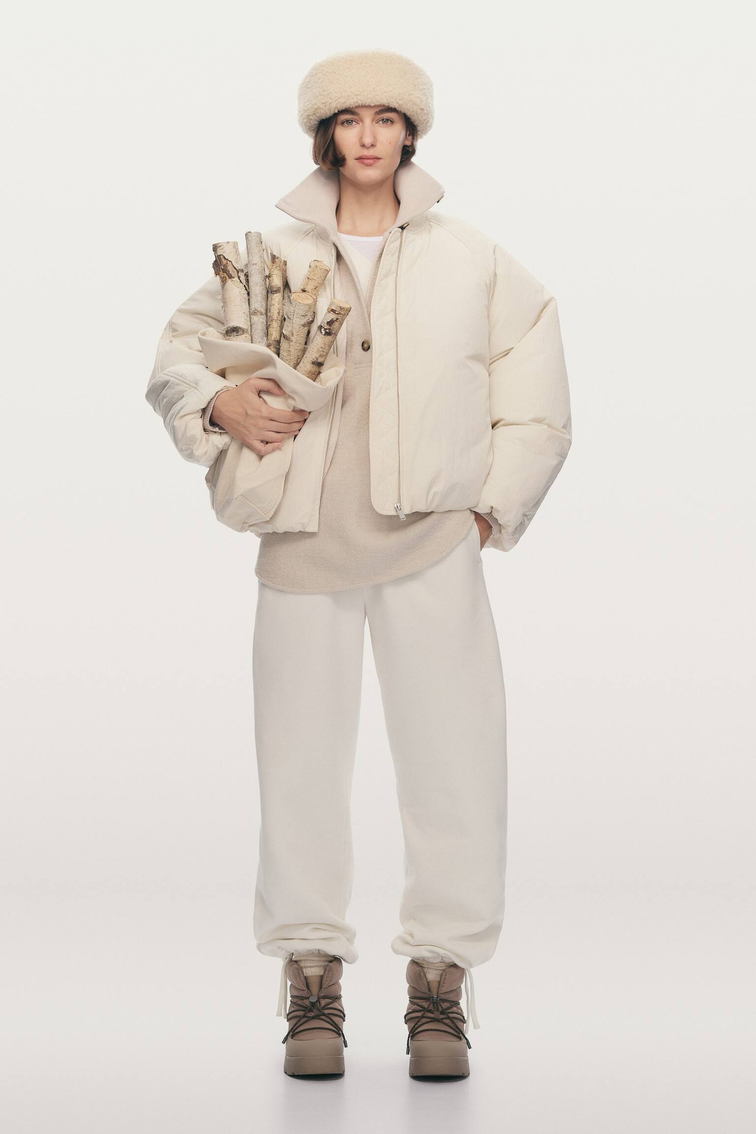 Teddy muts - Lichtbeige/Donkergrijs - 3