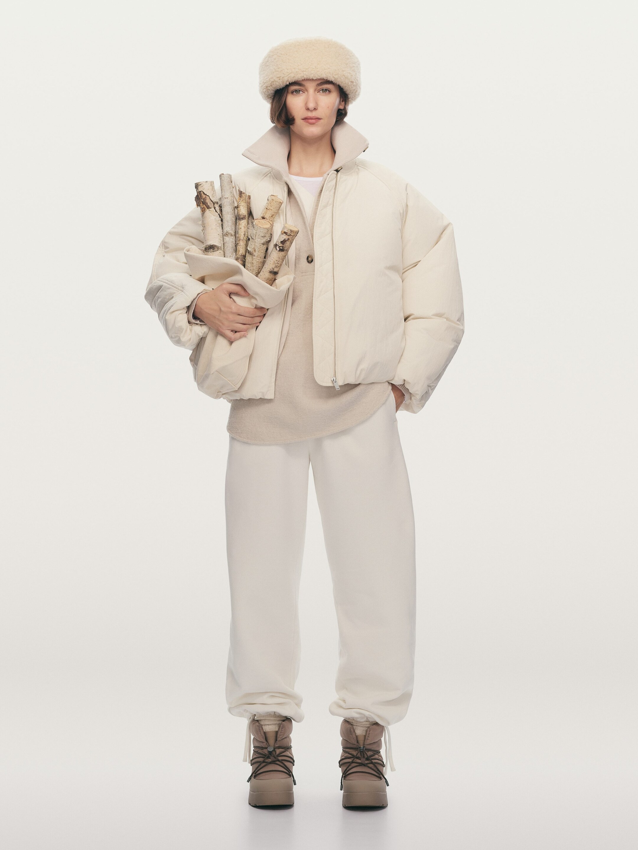 Größeres Bild anzeigen: Pullover aus Wollwalk und Baumwolle - Cremeweiß - Ladies | H&M AT 7