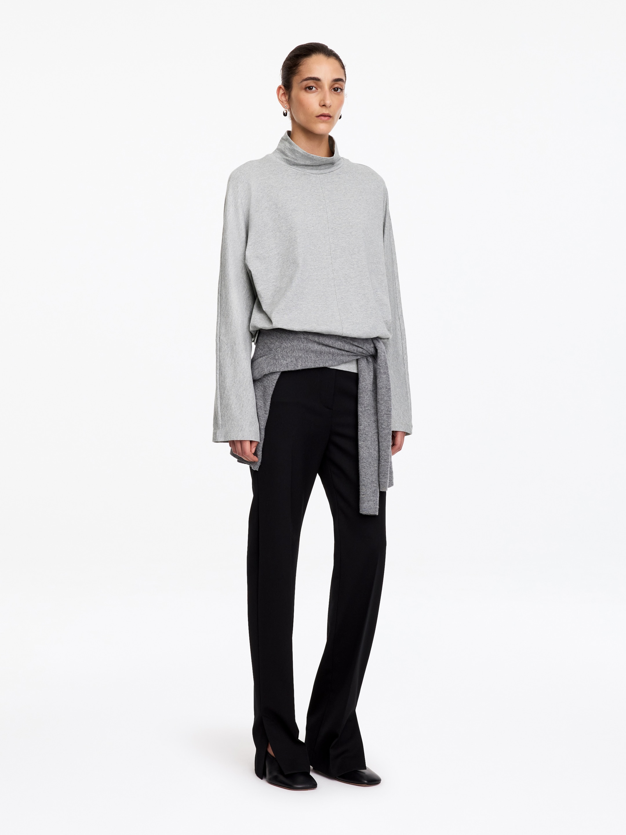 Maglia dolcevita con maniche a pipistrello - Grigio - Loose fit - women - StillMedia/Lookbook - 3