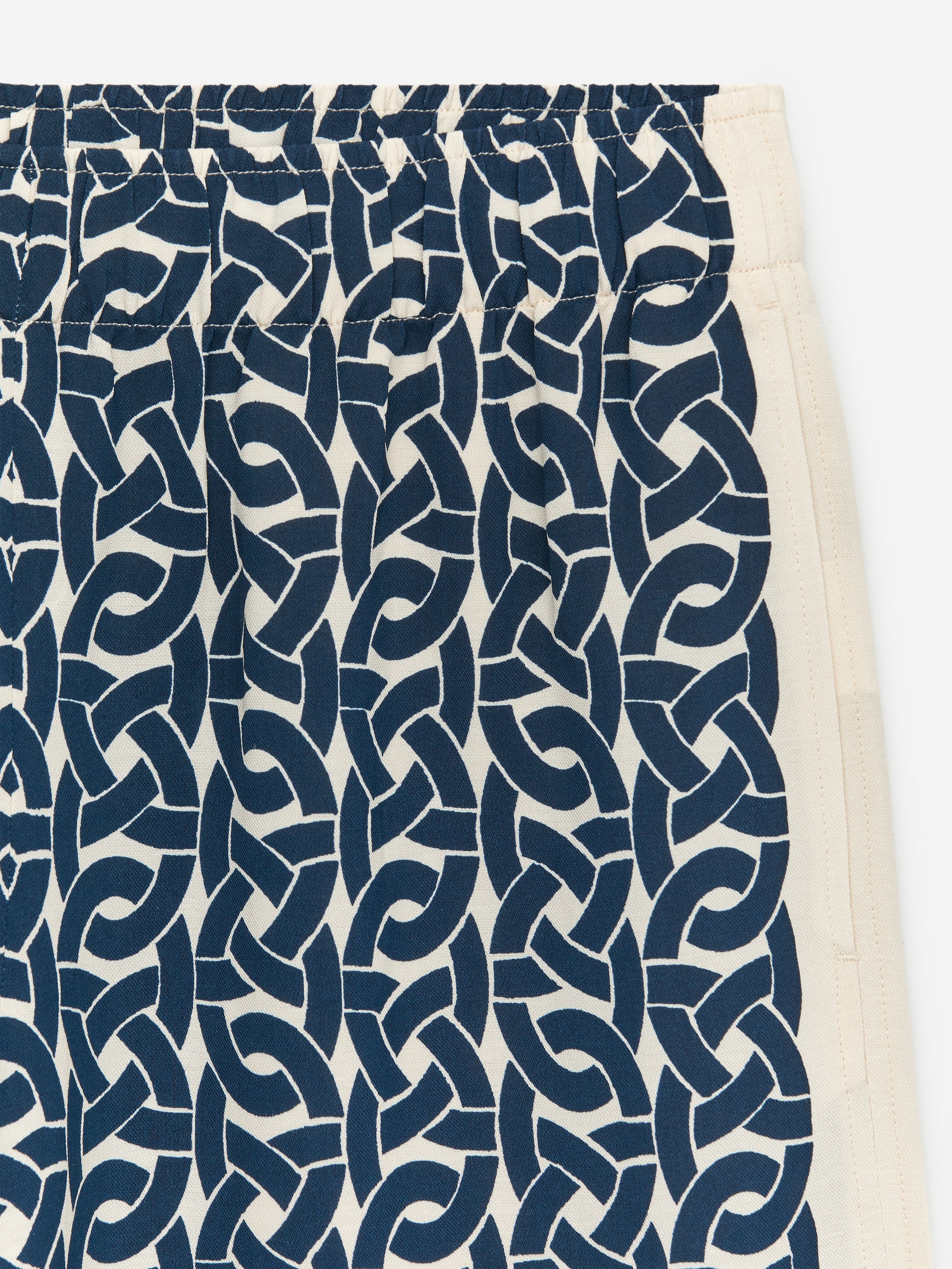 Relaxed Printed Trousers - Dark Blue/Off White - Fason swobodny - Women - StillMedia/DescriptiveDetail - 1