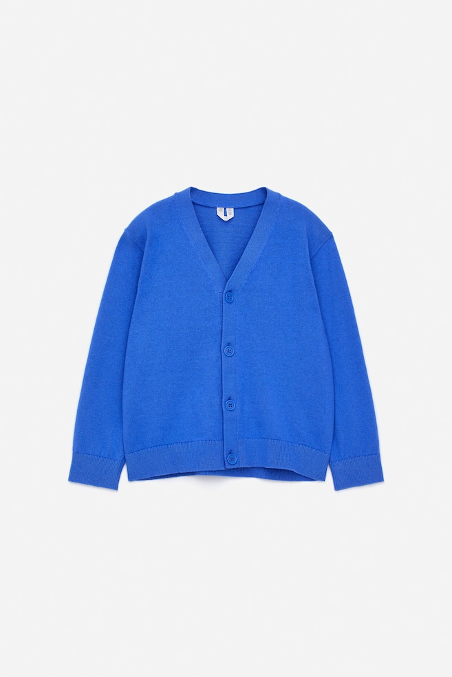 Cardigan din bumbac-lână - Albastru/Albastru Strălucitor/Verde - 1