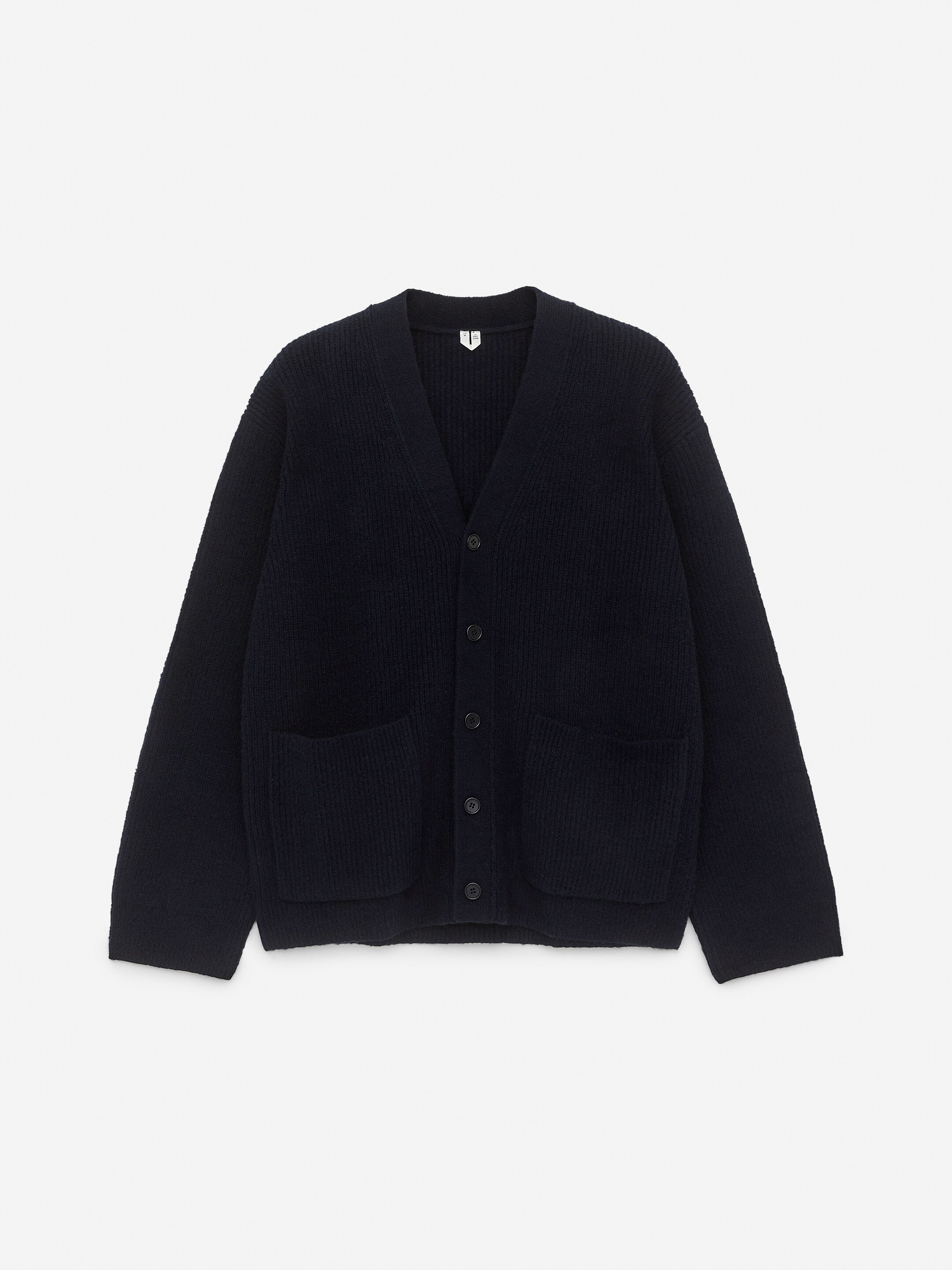 Zobrazit větší obrázek: Propínací svetr s výstřihem do V - Tmavě modrá - MUŽI | H&M CZ 1