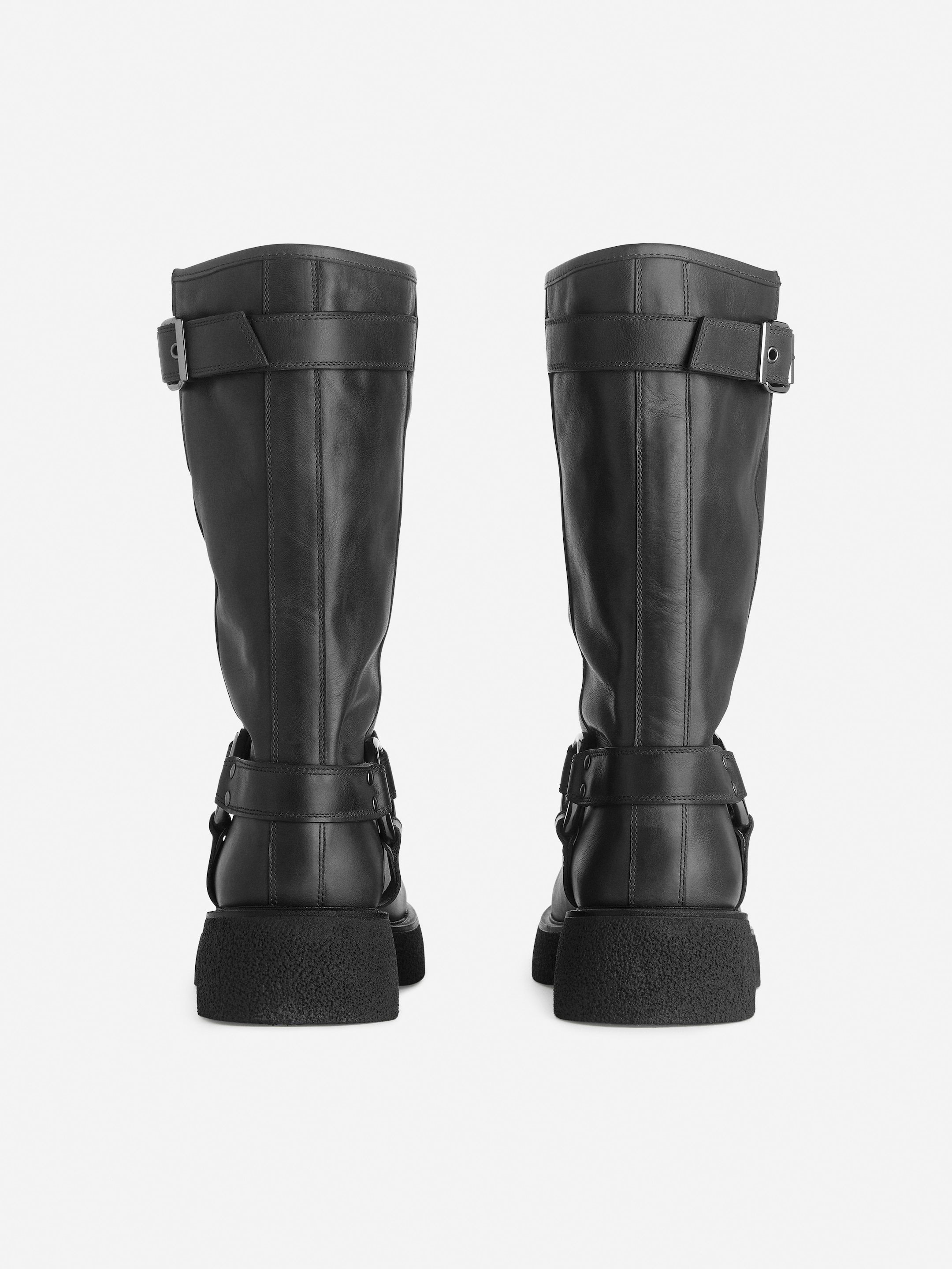 View larger image: Leather Biker Boots - Black - Ladies | H&M GB 4