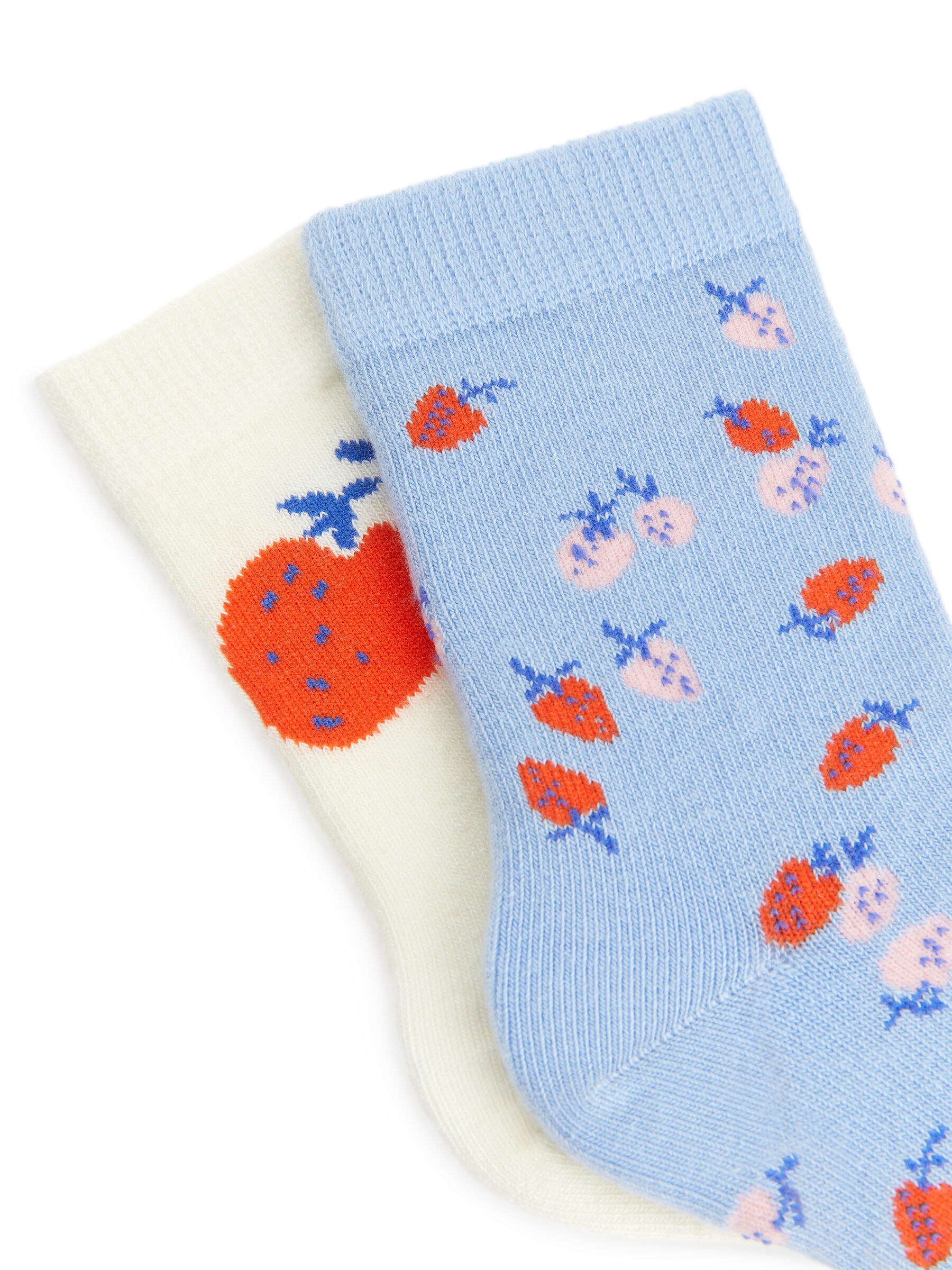 Baumwollsocken, 2er-Pack - Weiß/Blau - Kinder - StillMedia/DescriptiveDetail - 2