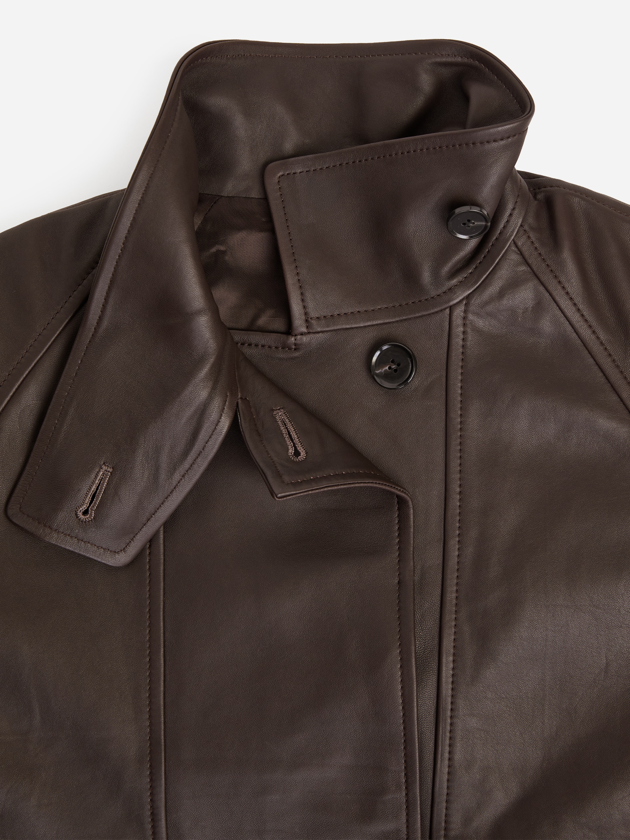 Lockere Lederjacke - Dunkelbraun - Oversize - women - StillMedia/DescriptiveDetail - 1