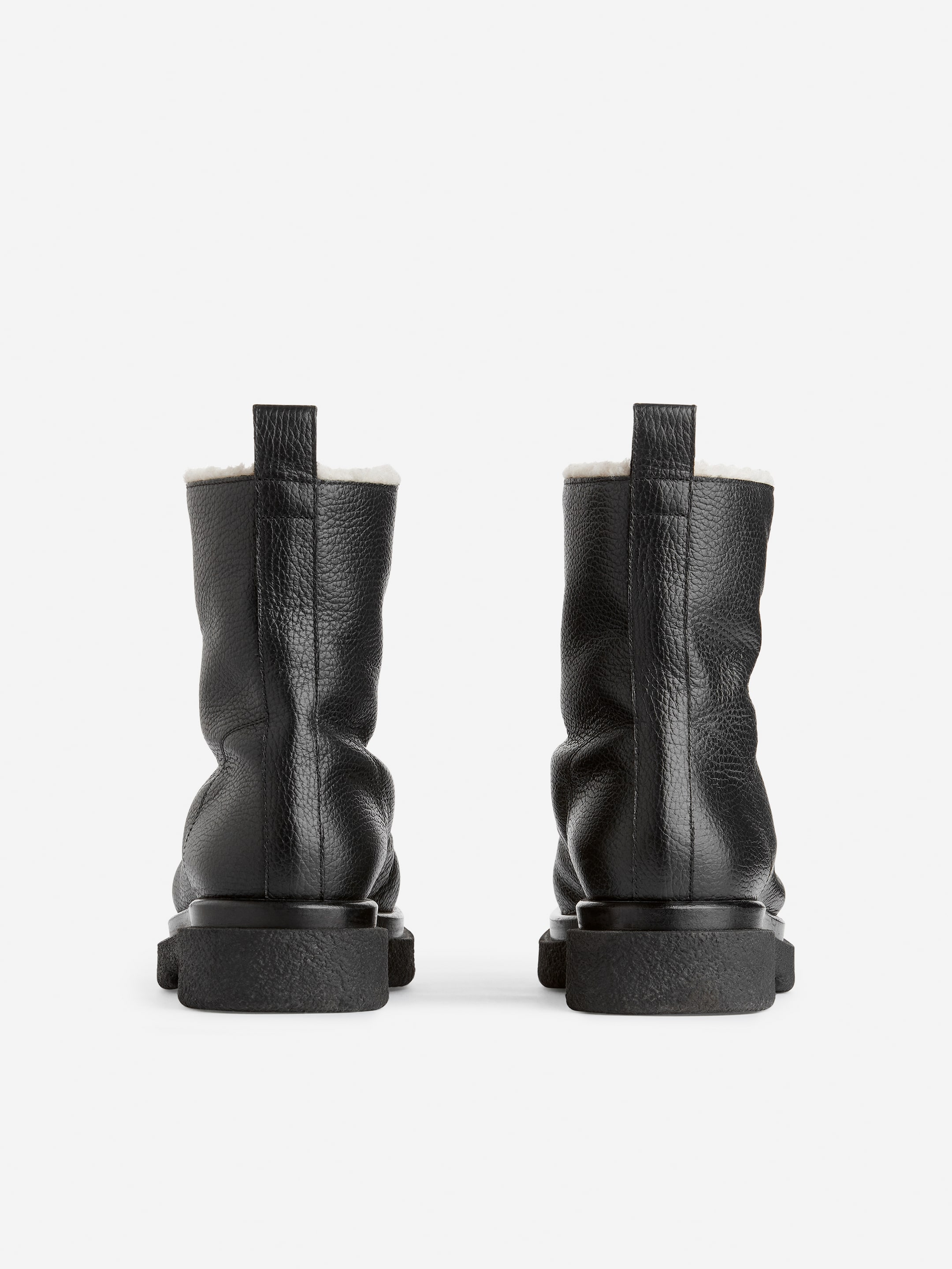 Faux Fur Leather Boots - Black - Women - StillMedia/DescriptiveStillLife - 2