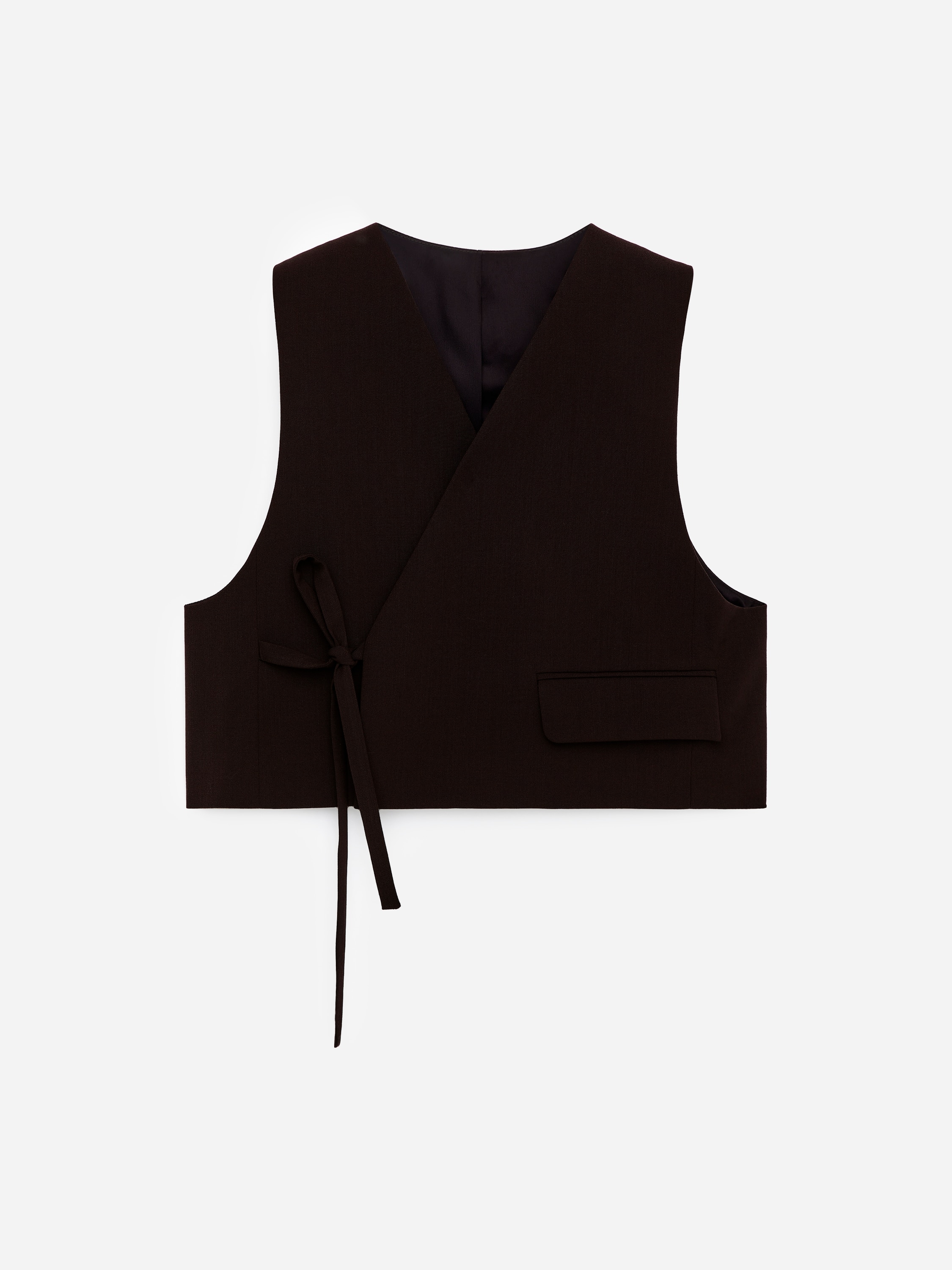 Crop Vest - Dark Brown/Black