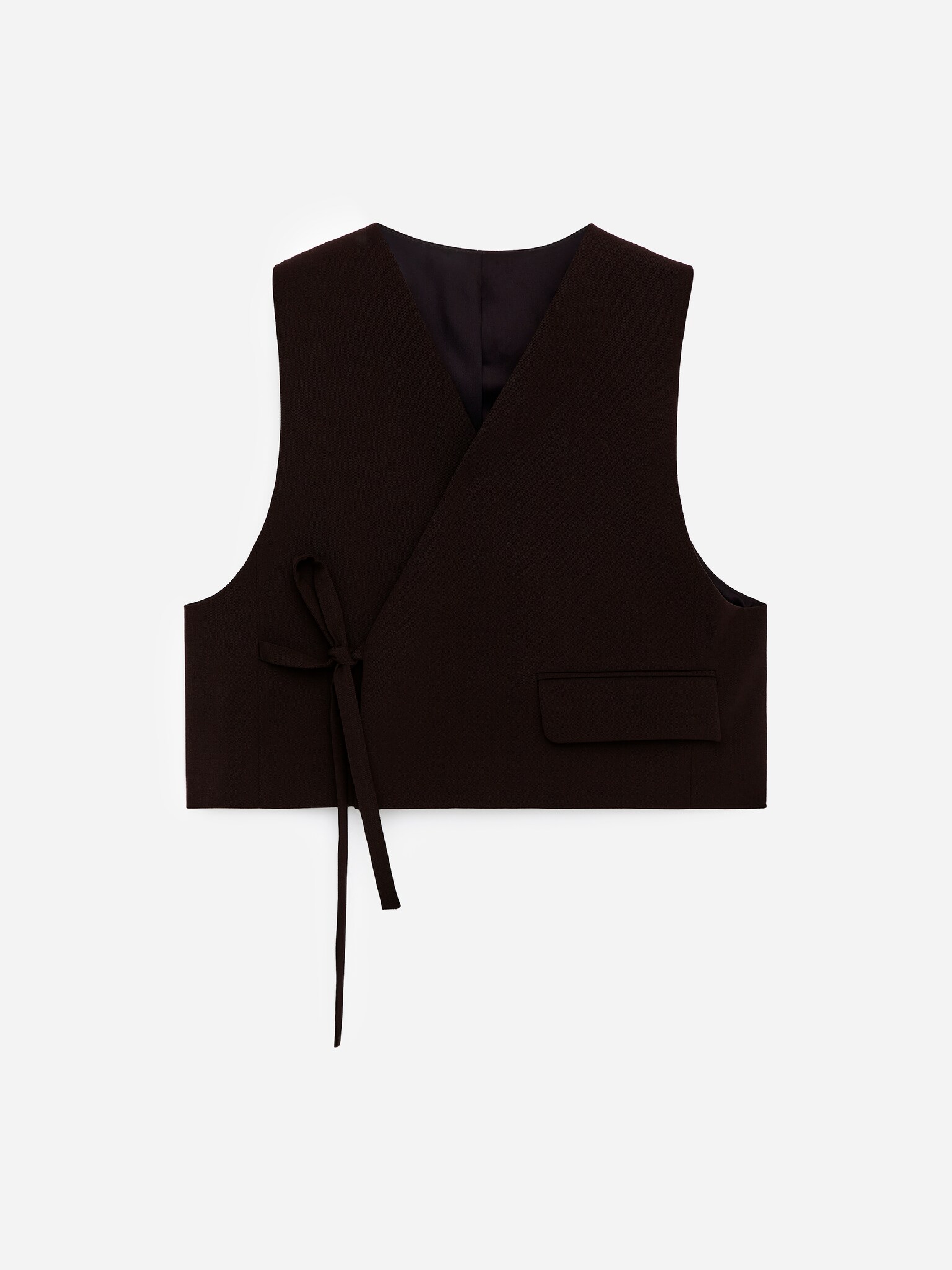 Gilet raccourci - Marron foncé/Noir - 2