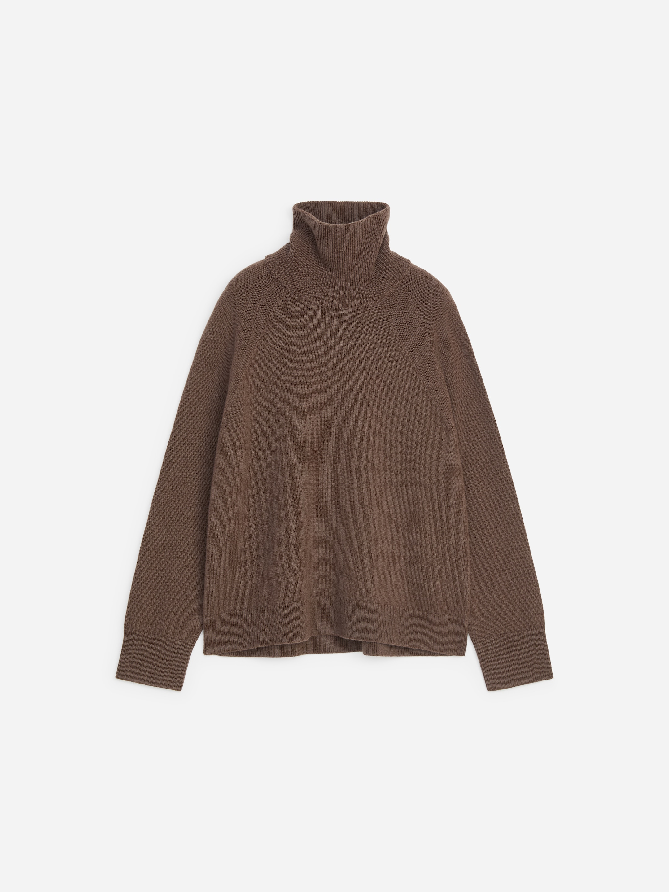 Pure Cashmere Roll-Neck Jumper - Dark Mole - Loose fit - women - StillMedia/DescriptiveStillLife - 1
