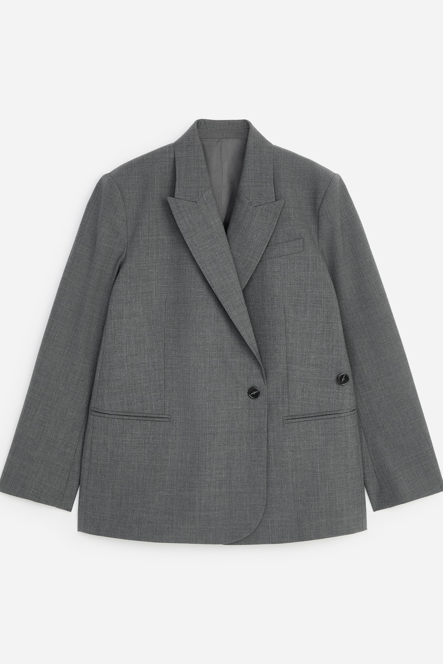 Blazer en laine mélangée - Gris foncé - 1