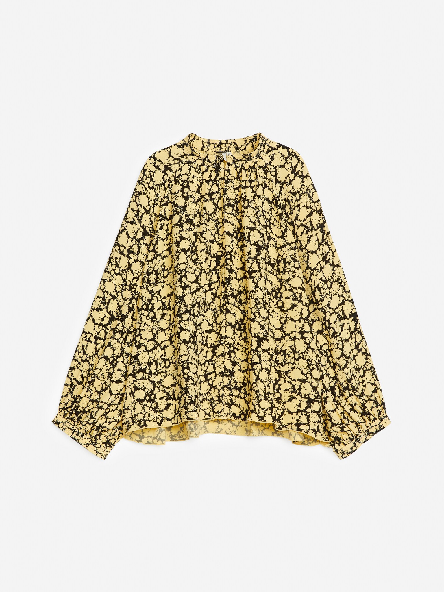 Avslappet bluse - Svart/gul