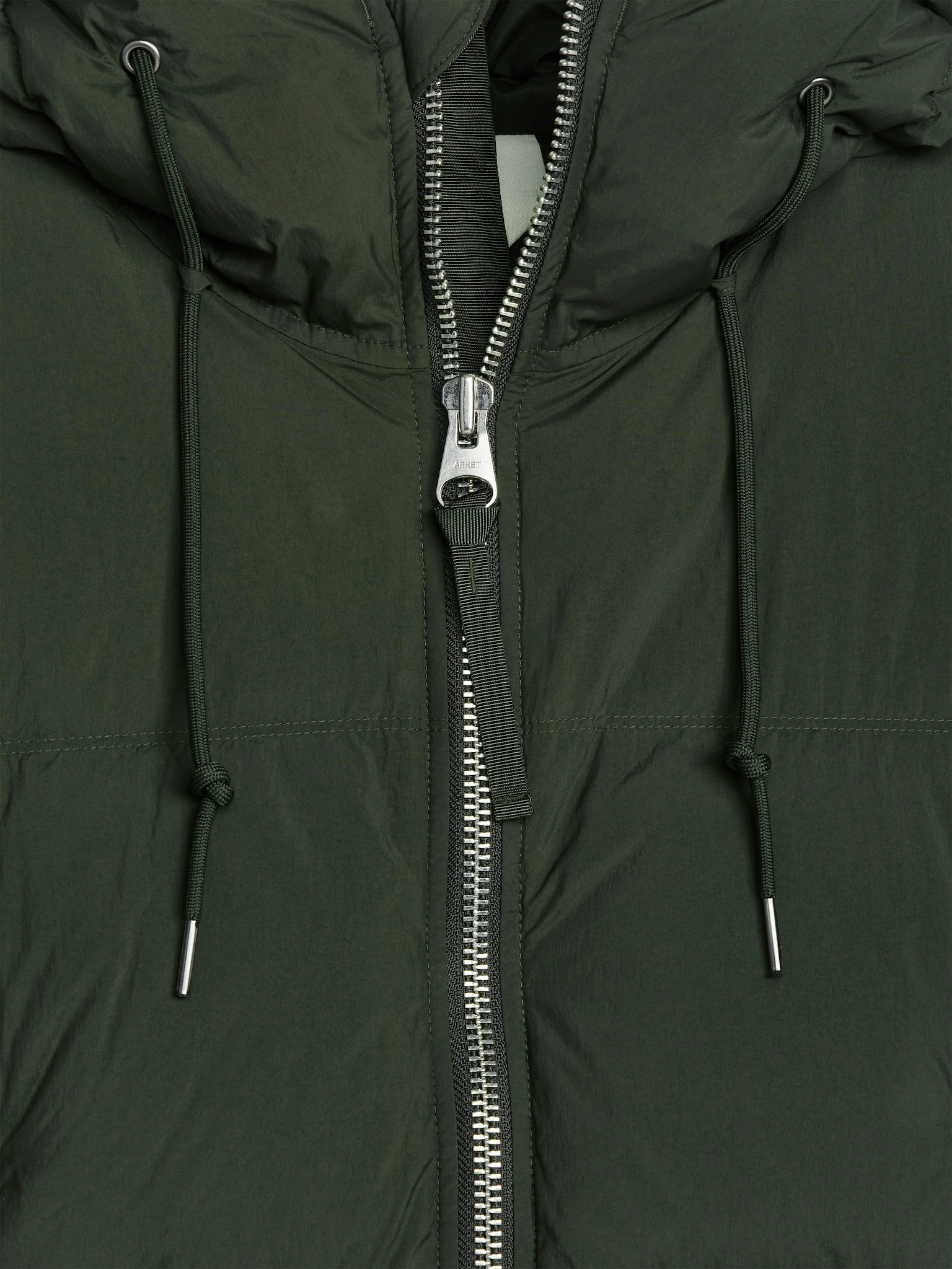 Pufferjacka, Upcycled Down - Mörkgrön/Svart - 4