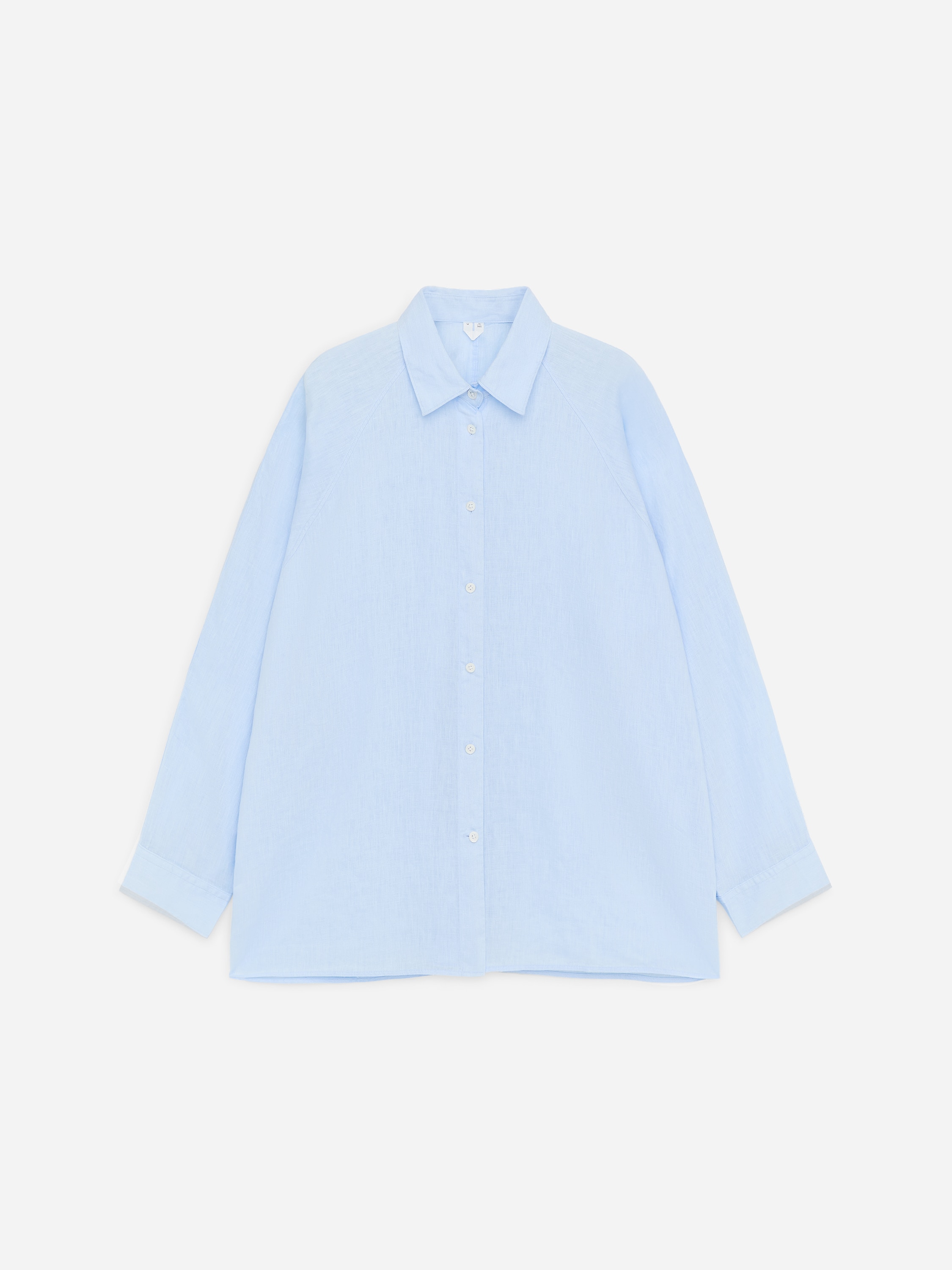 Camicia in lino dalla vestibilità rilassata - Azzurro/Rosso/Bianco