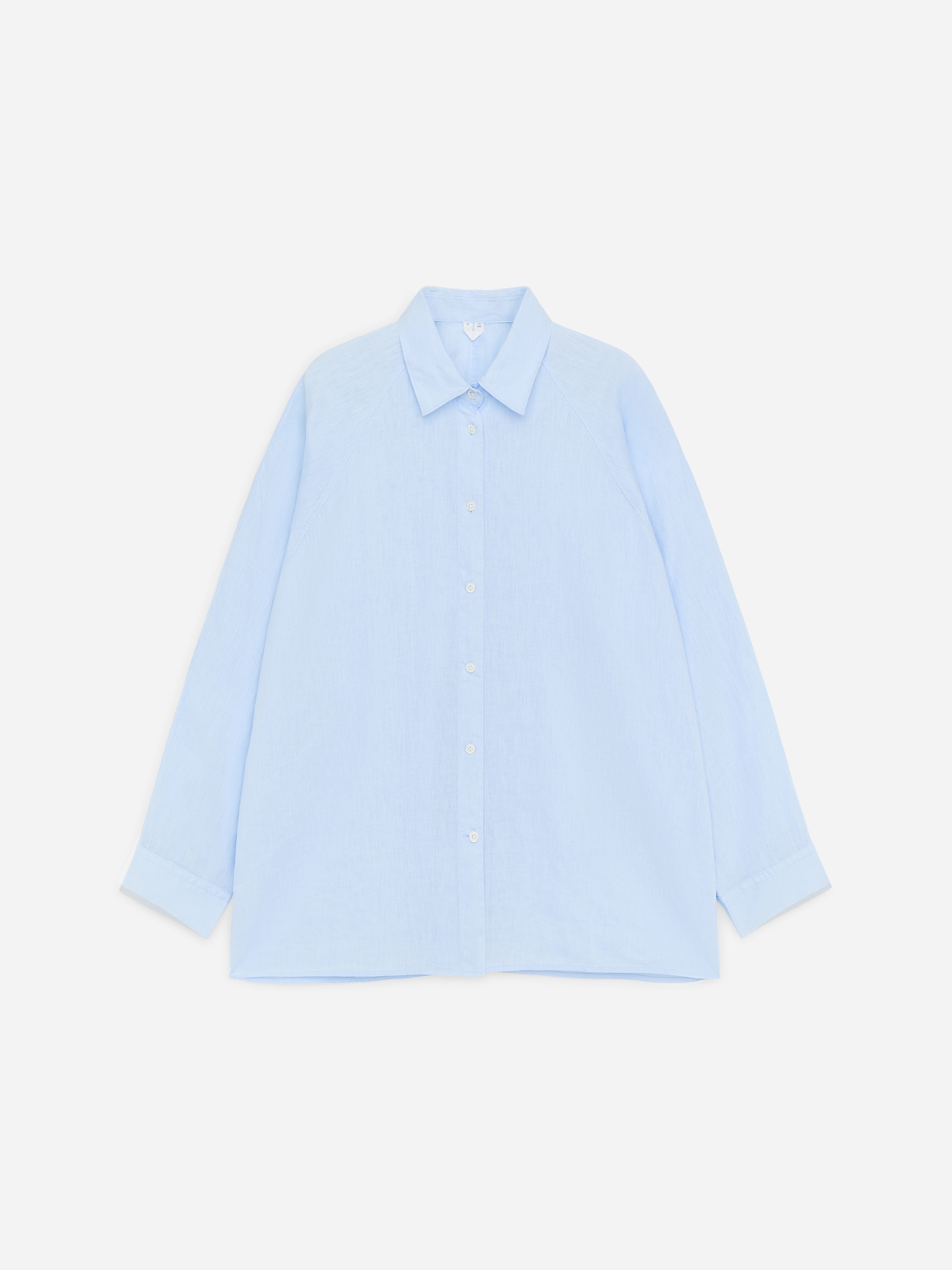 Relaxed Linen Shirt-Blue-18915