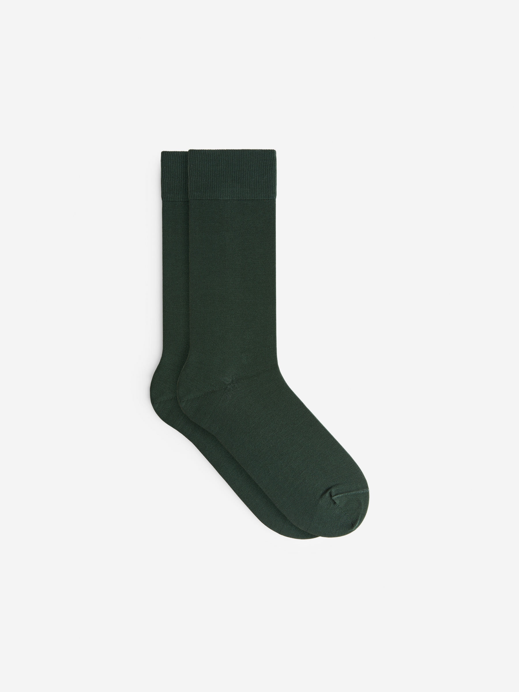 Mercerised Cotton Socks Plain - Dark Forest Green - Men - StillMedia/DescriptiveStillLife - 9