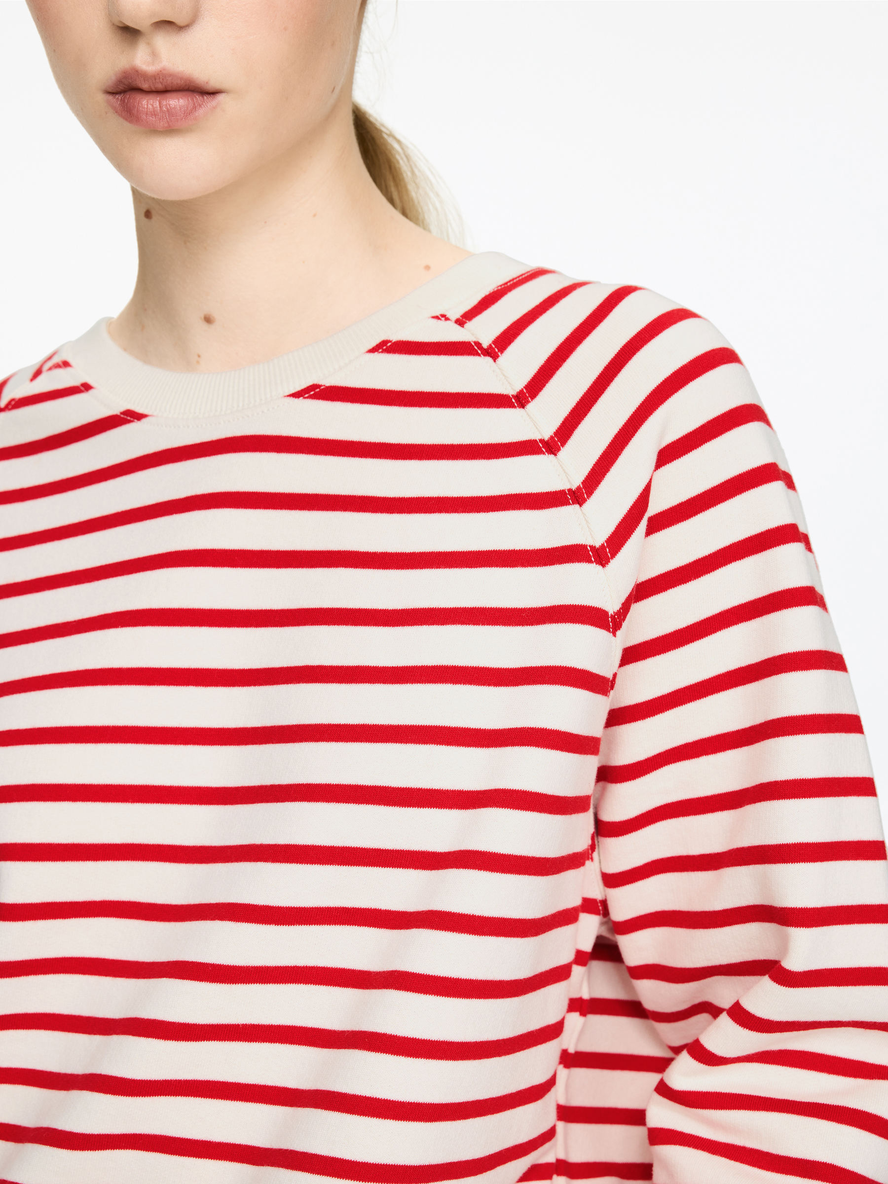 Sweatshirt i French terry - Vit/röd - Regular fit - Women - StillMedia/Lookbook - 11