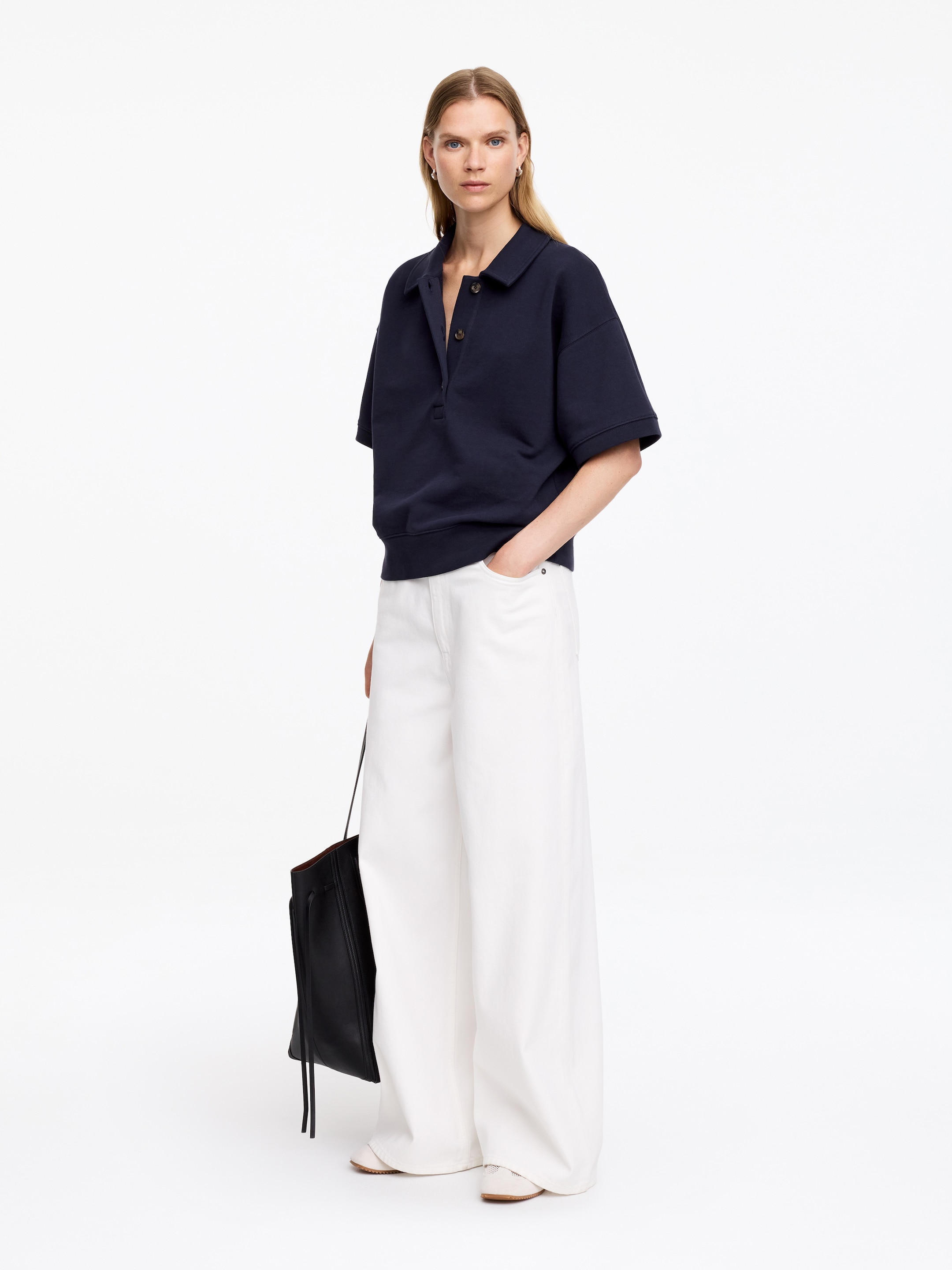 Sweatshirt aus French Terry mit Polokragen - Navy - Regular Fit - Women - StillMedia/Lookbook - 2