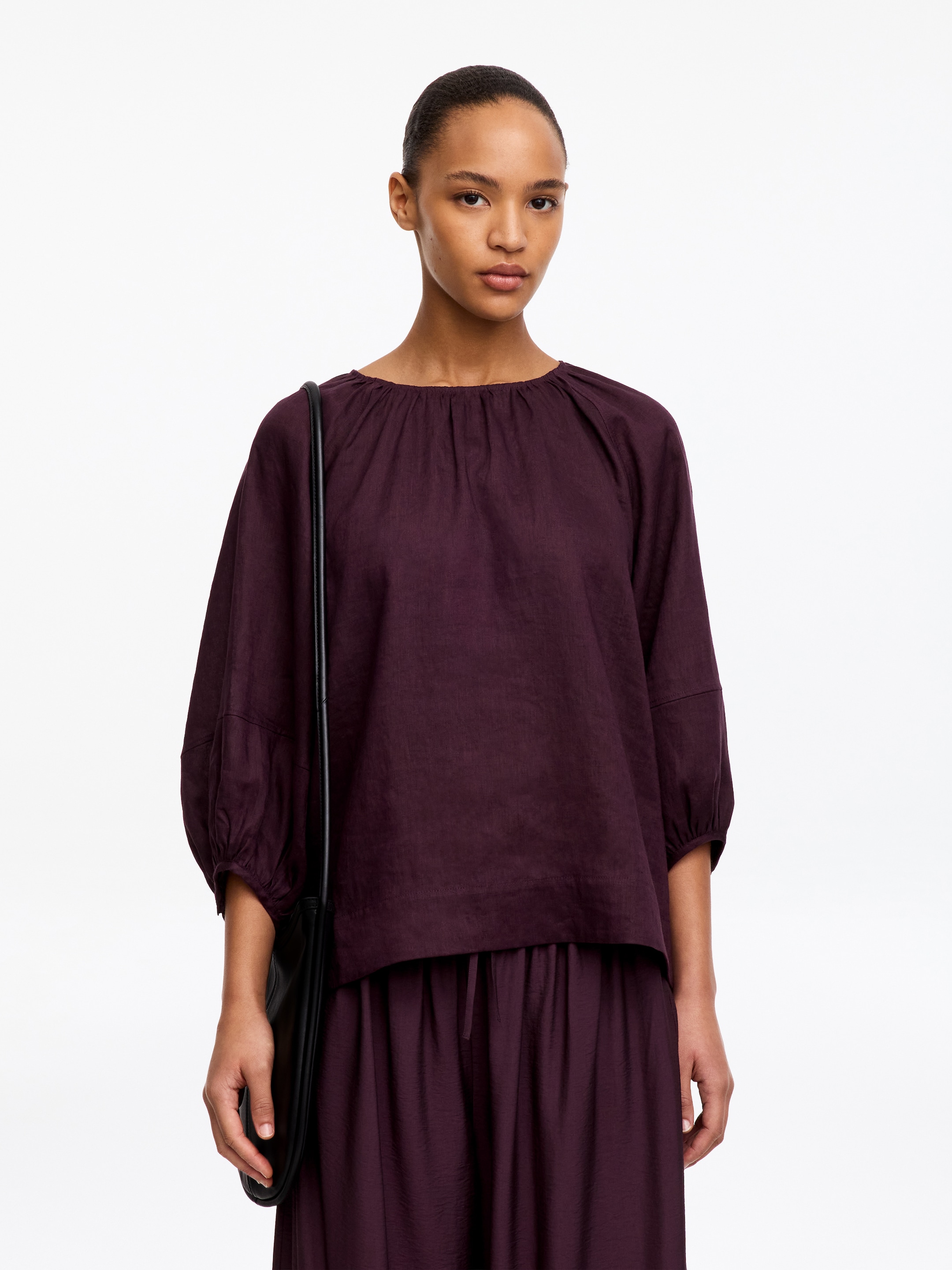 Draperad linneblus-Purple-20203