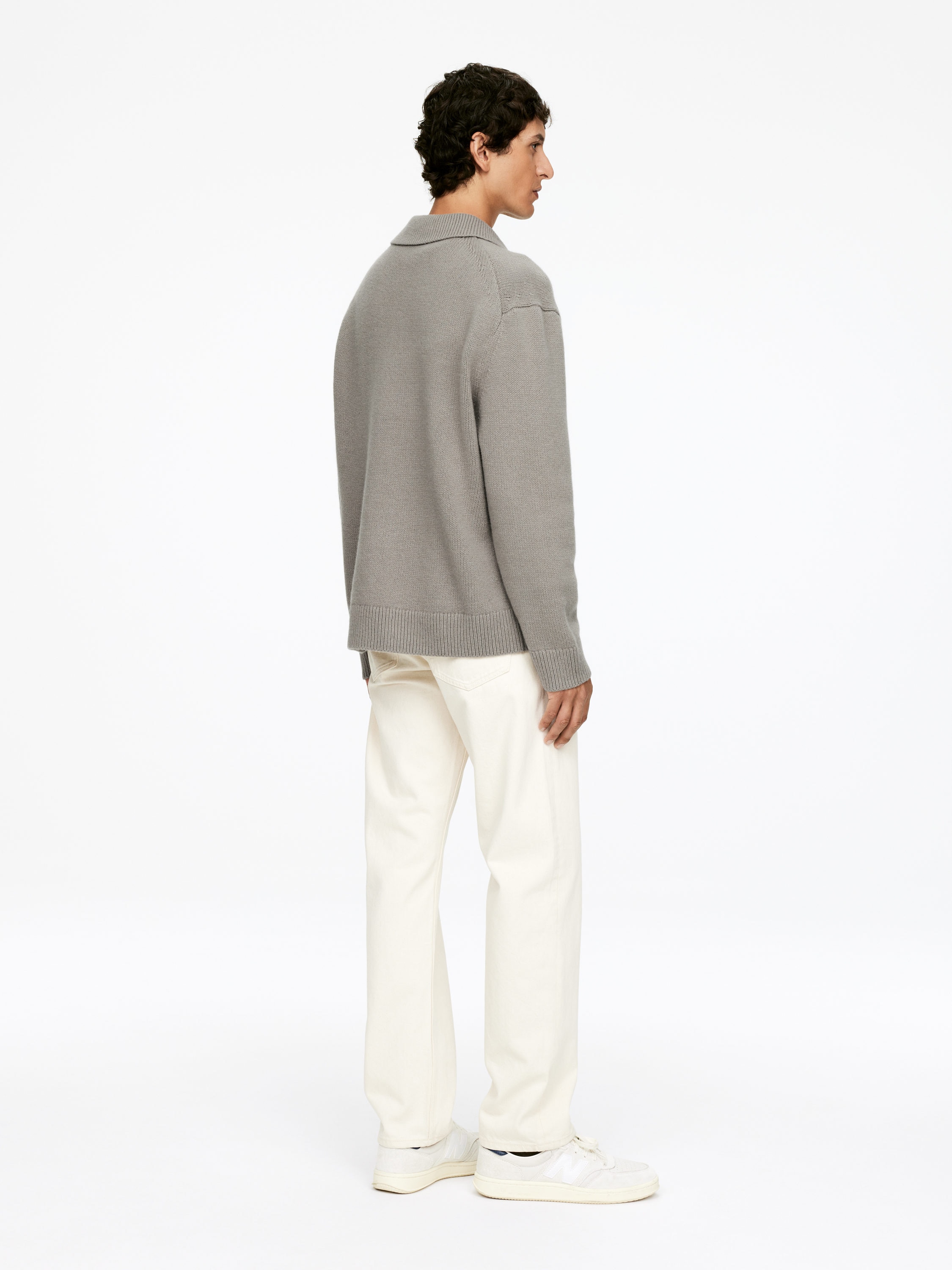 Gestricktes Polohemd aus Wolle, mit Reißverschluss - Taupe - Regular Fit - Herren - StillMedia/Lookbook - 6