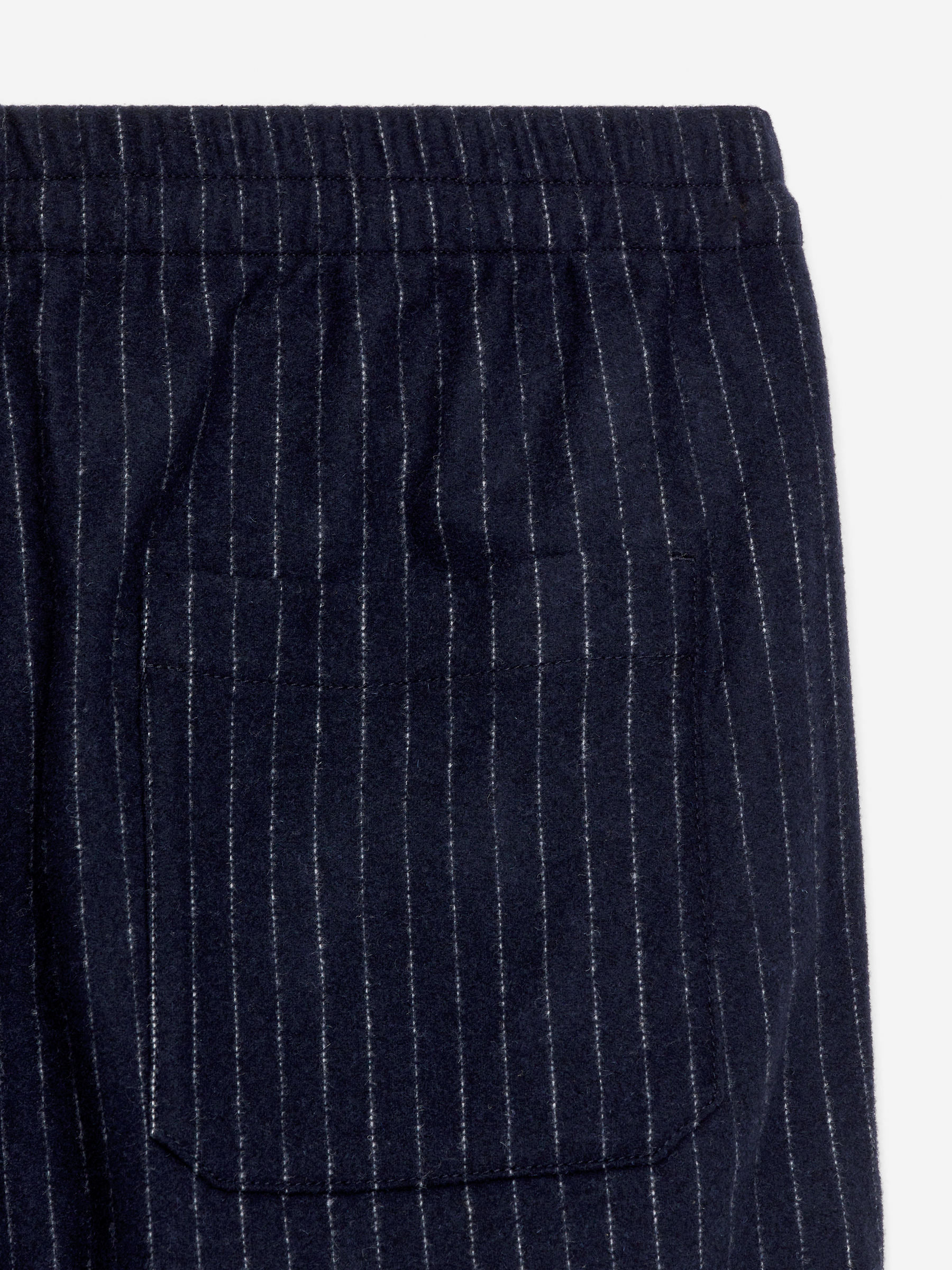 Pinstripe Wool Blend Trousers - Dark Blue - Loose fit - Men - StillMedia/DescriptiveDetail - 1